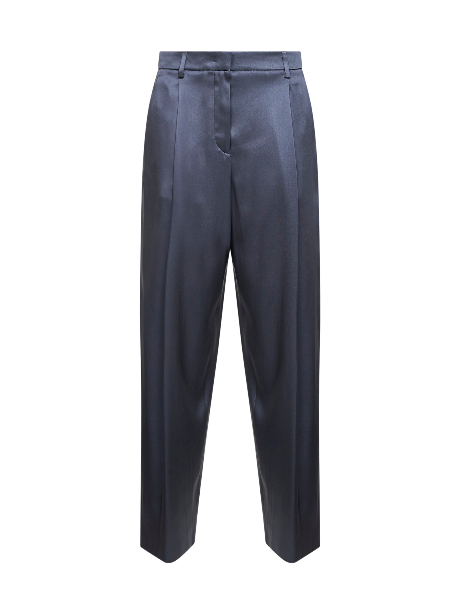 Giorgio Armani Women Light Blue Double Silk Satin One-Pleat Trousers GIORGIO ARMANI