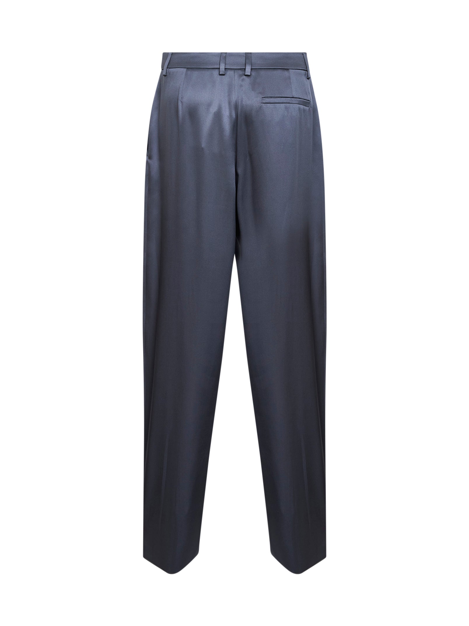 Giorgio Armani Women Light Blue Double Silk Satin One-Pleat Trousers GIORGIO ARMANI