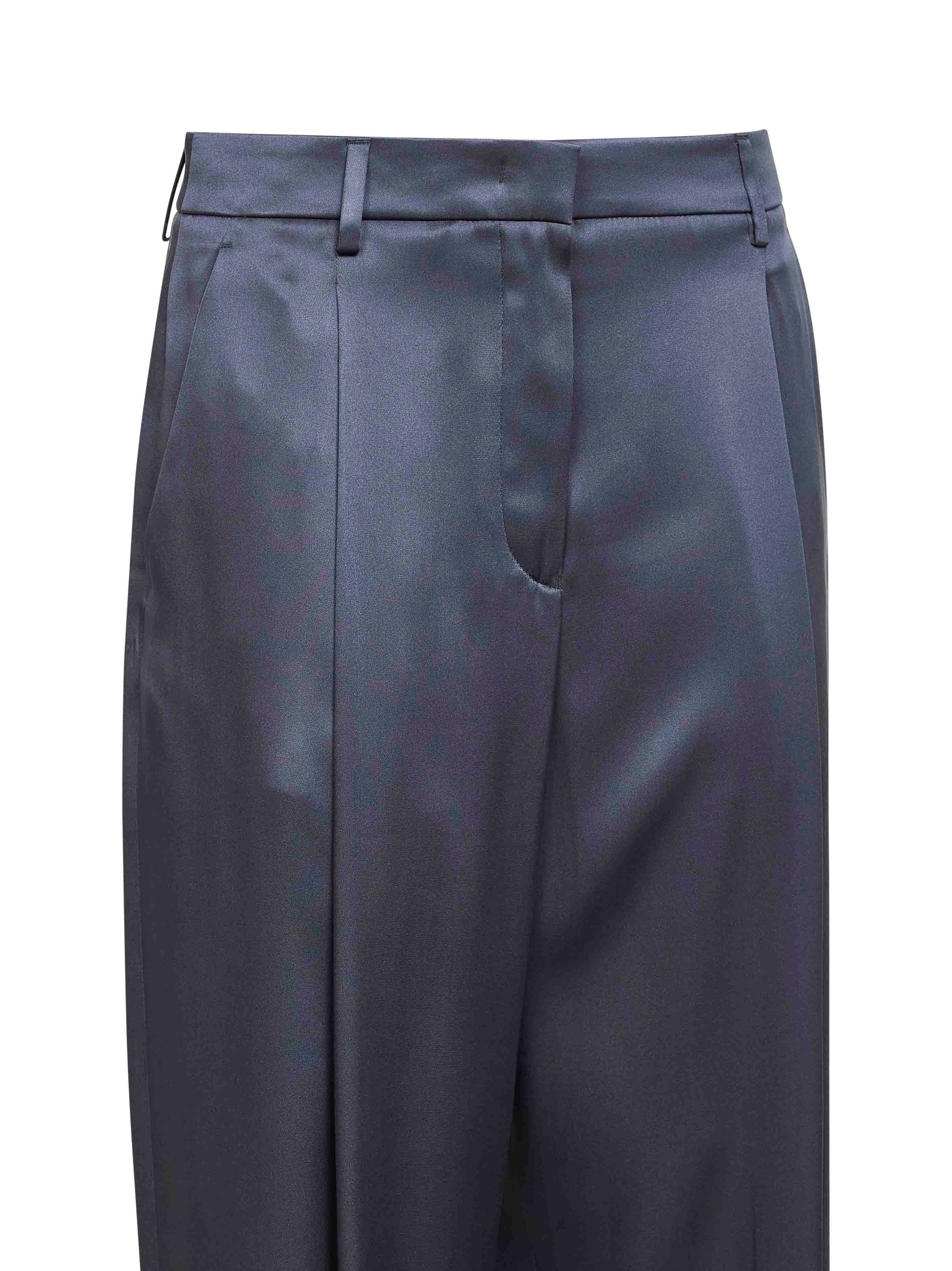 Giorgio Armani Women Light Blue Double Silk Satin One-Pleat Trousers GIORGIO ARMANI