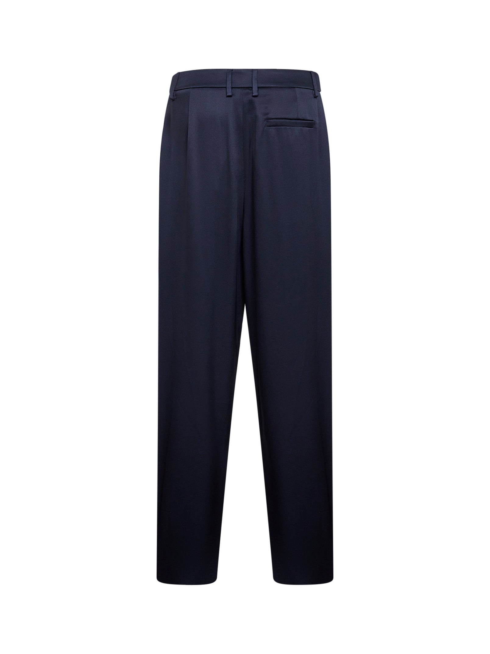 Giorgio Armani Women Blue Double Silk Satin One-Pleat Trousers GIORGIO ARMANI