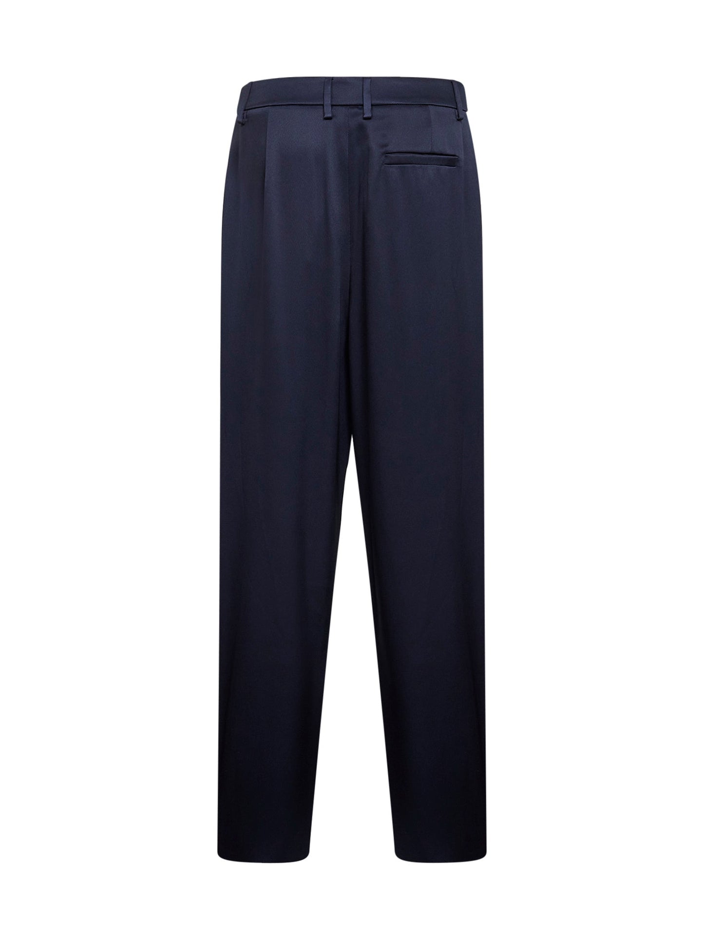 Giorgio Armani Women Blue Double Silk Satin One-Pleat Trousers GIORGIO ARMANI