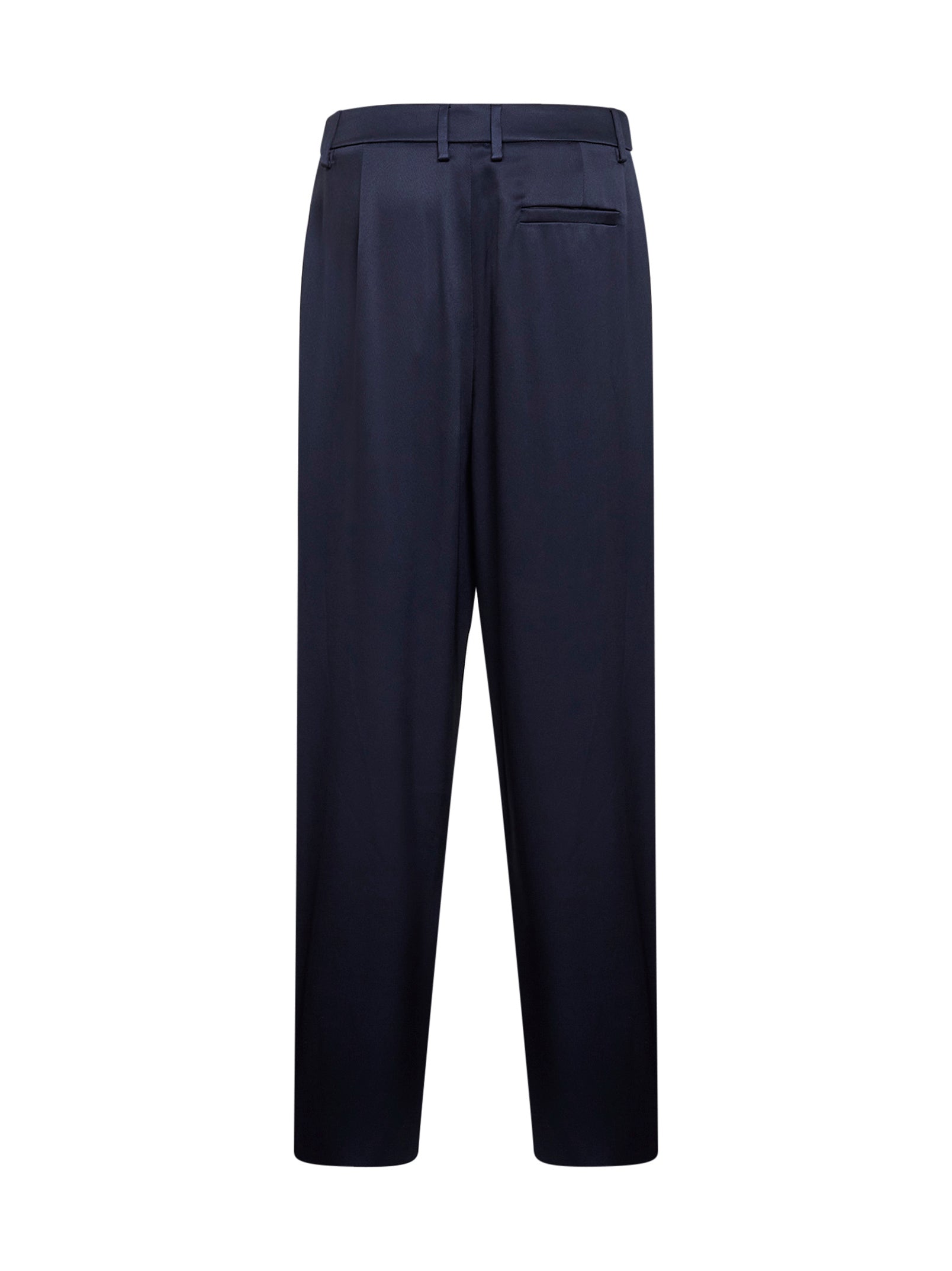 Giorgio Armani Women Blue Double Silk Satin One-Pleat Trousers GIORGIO ARMANI