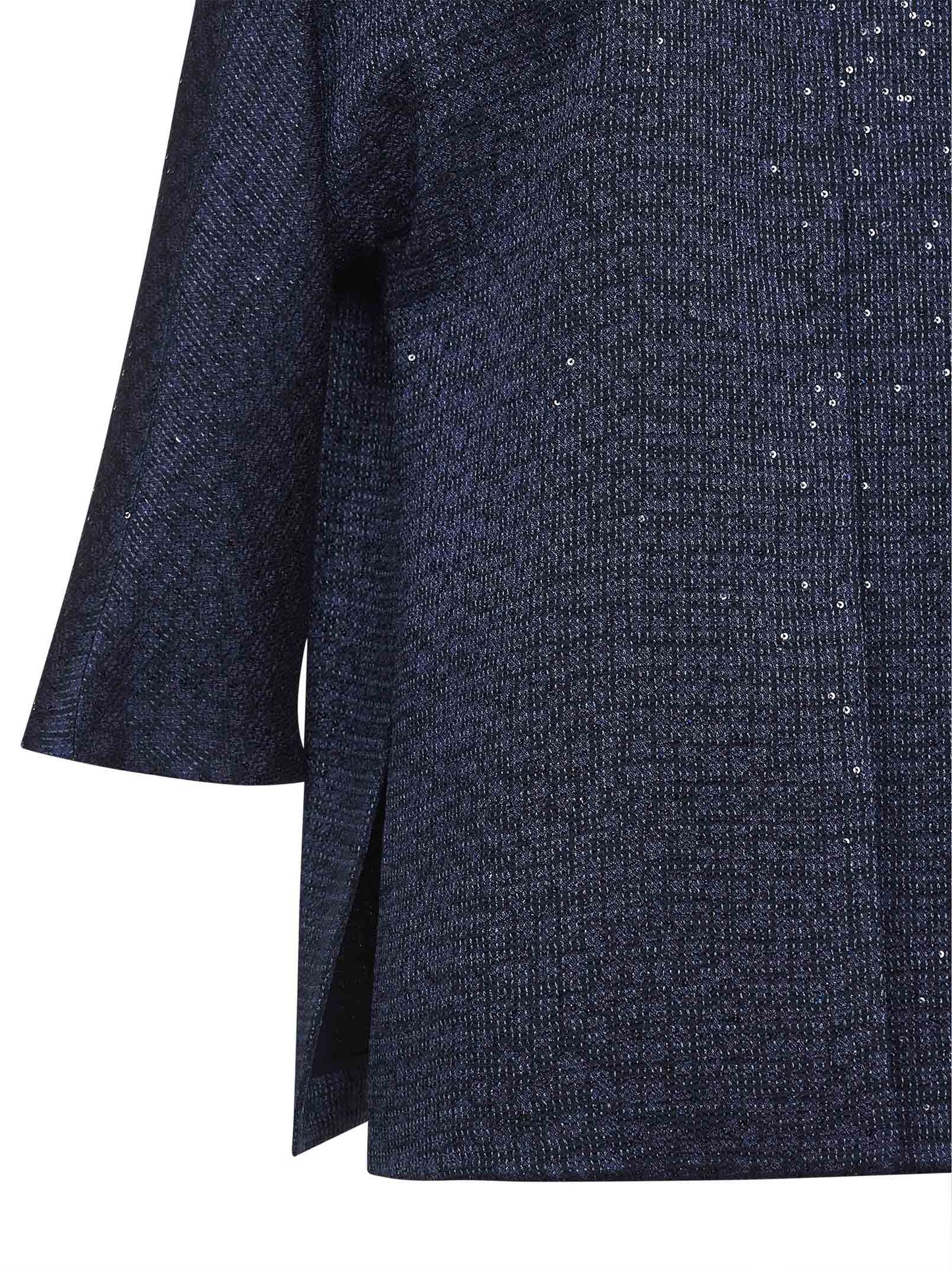 Giorgio Armani Women Navy Blue Sequined Viscose Blend Single-Breasted Jacket GIORGIO ARMANI
