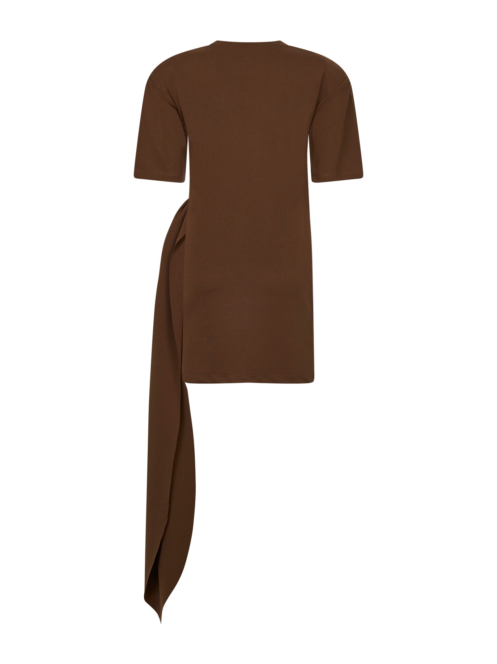 Giuseppe Di Morabito Women Brown Stretch Jersey Minidress With Crystal Feather GIUSEPPE DI MORABITO
