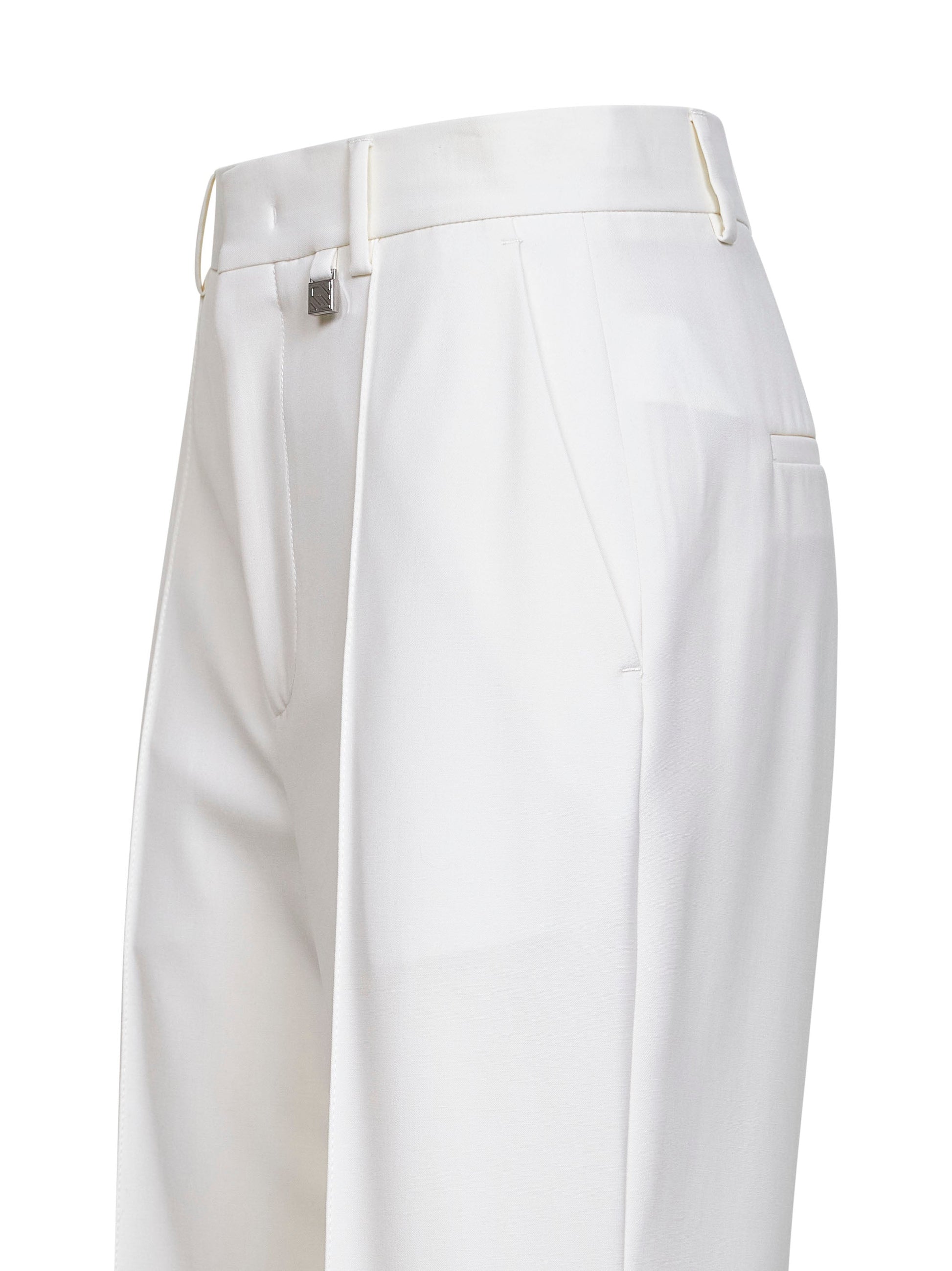 Giuseppe Di Morabito Women White Virgin Wool Flared Trousers GIUSEPPE DI MORABITO
