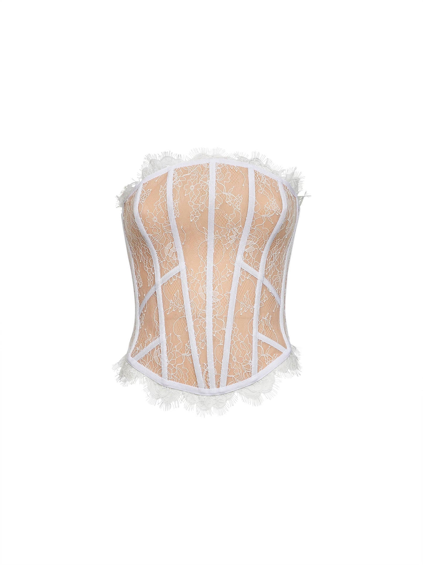 Giuseppe Di Morabito Women White Lace Bustier Top GIUSEPPE DI MORABITO