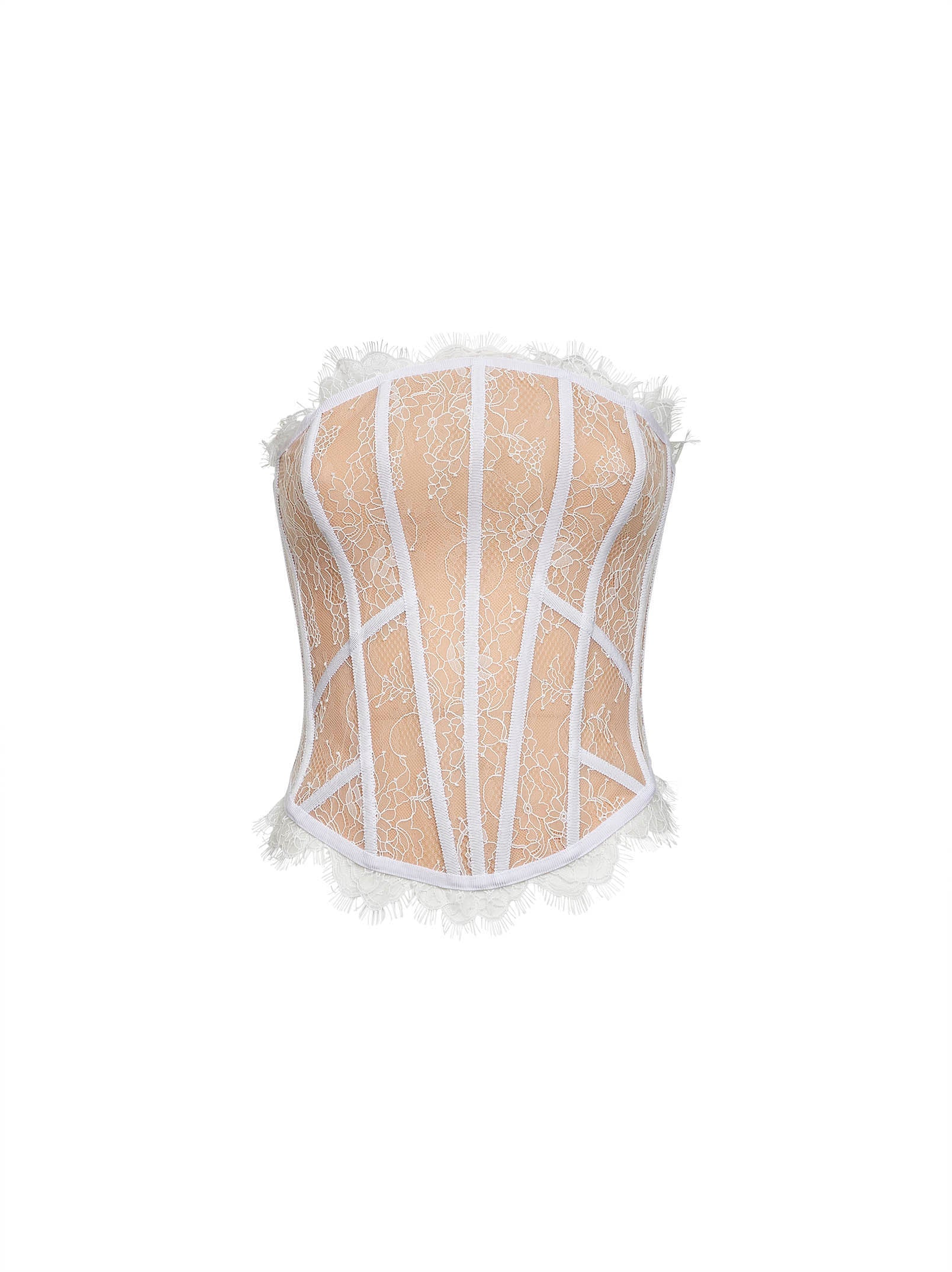 Giuseppe Di Morabito Women White Lace Bustier Top GIUSEPPE DI MORABITO