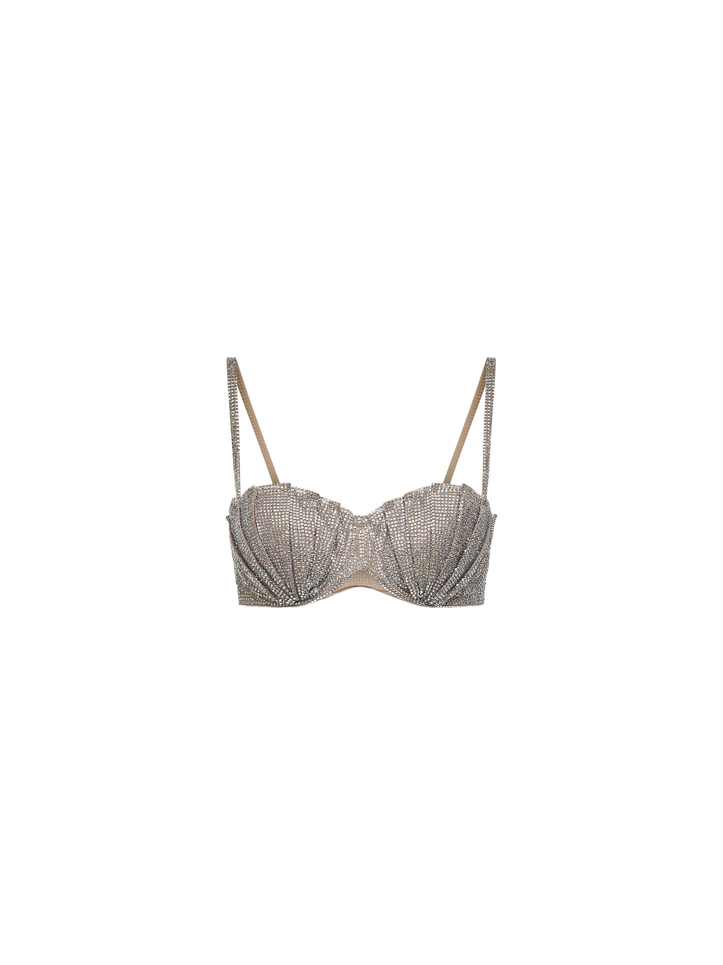 Giuseppe Di Morabito Women Silver Crystal Balconette Bra GIUSEPPE DI MORABITO