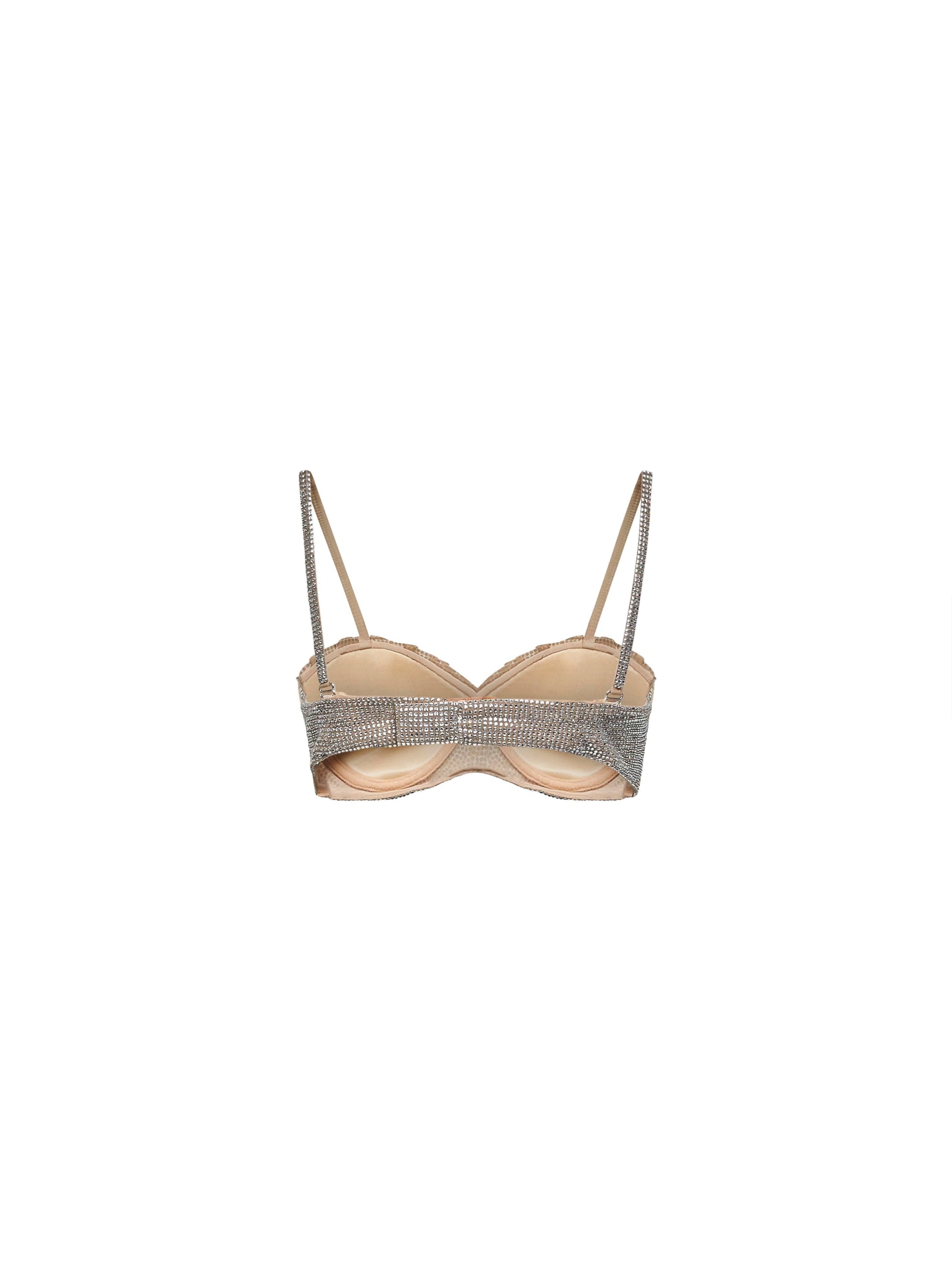 Giuseppe Di Morabito Women Silver Crystal Balconette Bra GIUSEPPE DI MORABITO