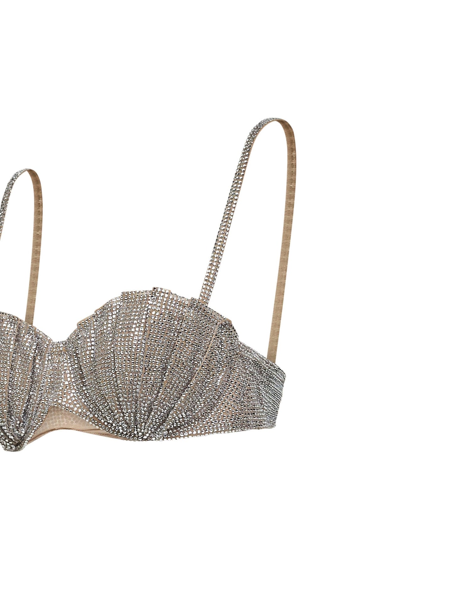 Giuseppe Di Morabito Women Silver Crystal Balconette Bra GIUSEPPE DI MORABITO