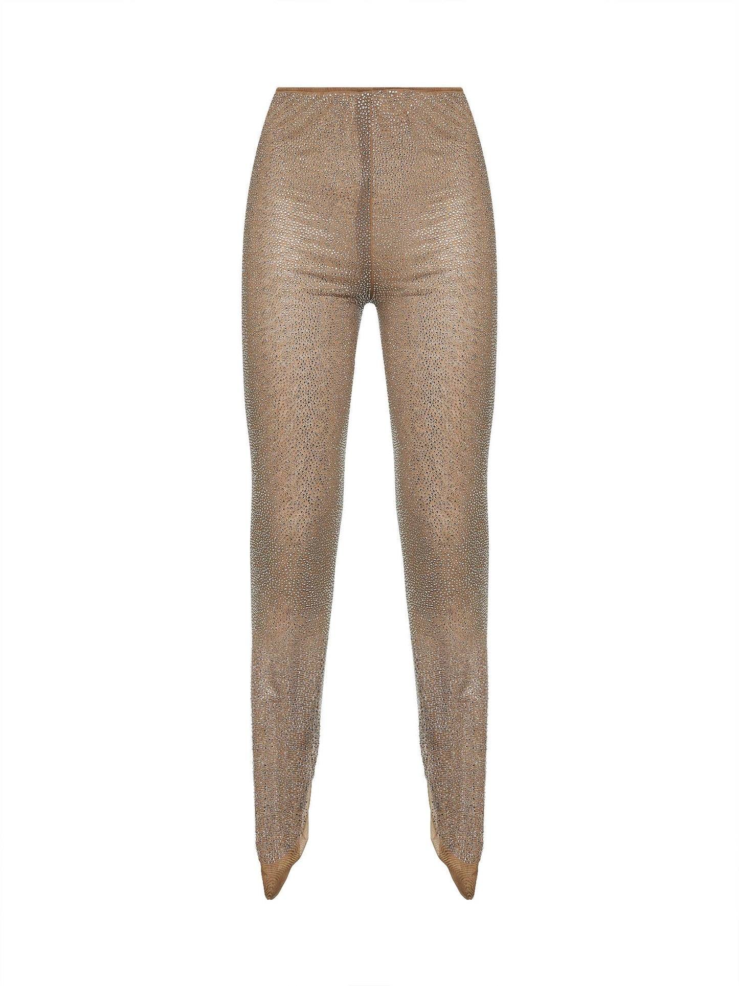Giuseppe Di Morabito Women Beige Crystal Leggings GIUSEPPE DI MORABITO