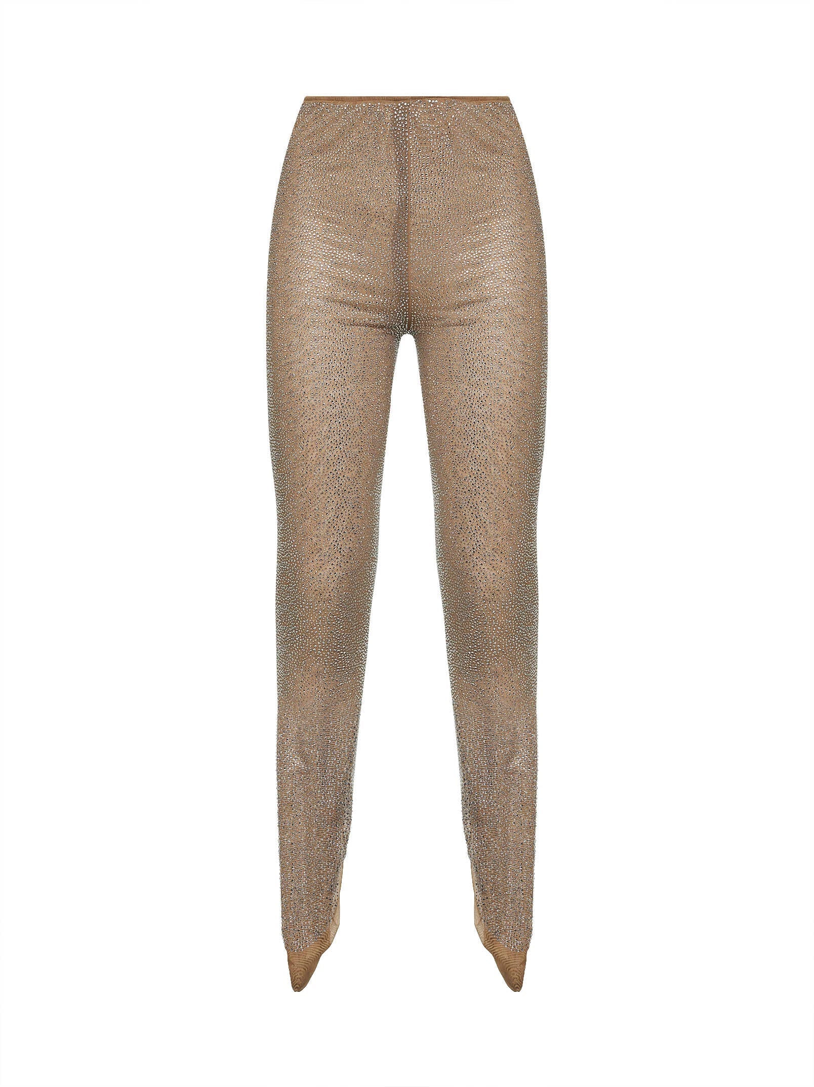 Giuseppe Di Morabito Women Beige Crystal Leggings GIUSEPPE DI MORABITO