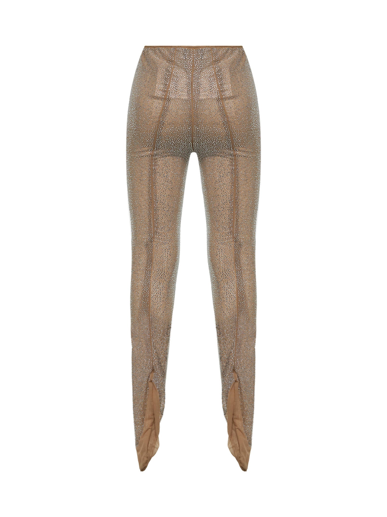 Giuseppe Di Morabito Women Beige Crystal Leggings GIUSEPPE DI MORABITO