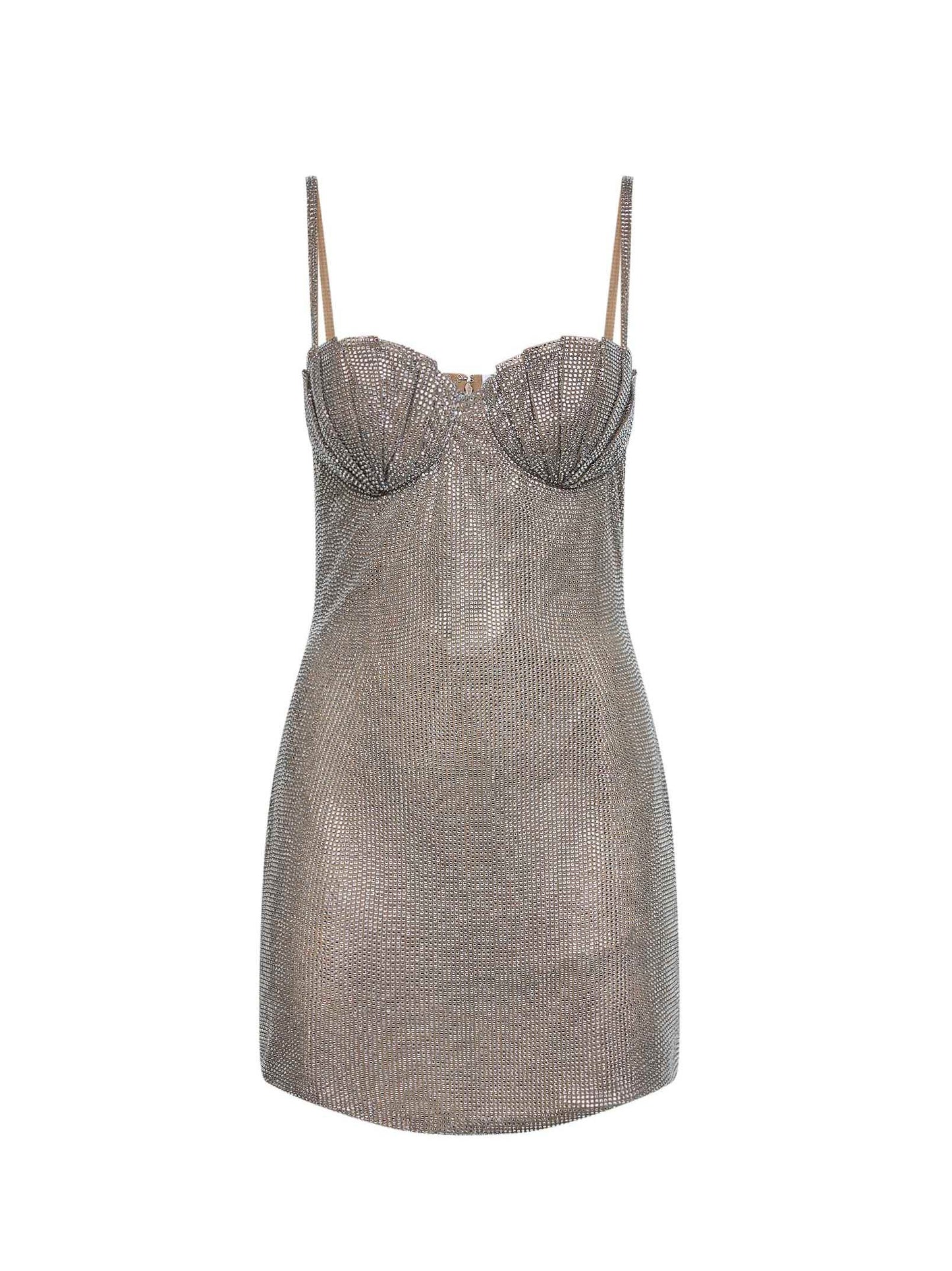 Giuseppe Di Morabito Women Silver Crystal Bustier Mini Dress GIUSEPPE DI MORABITO