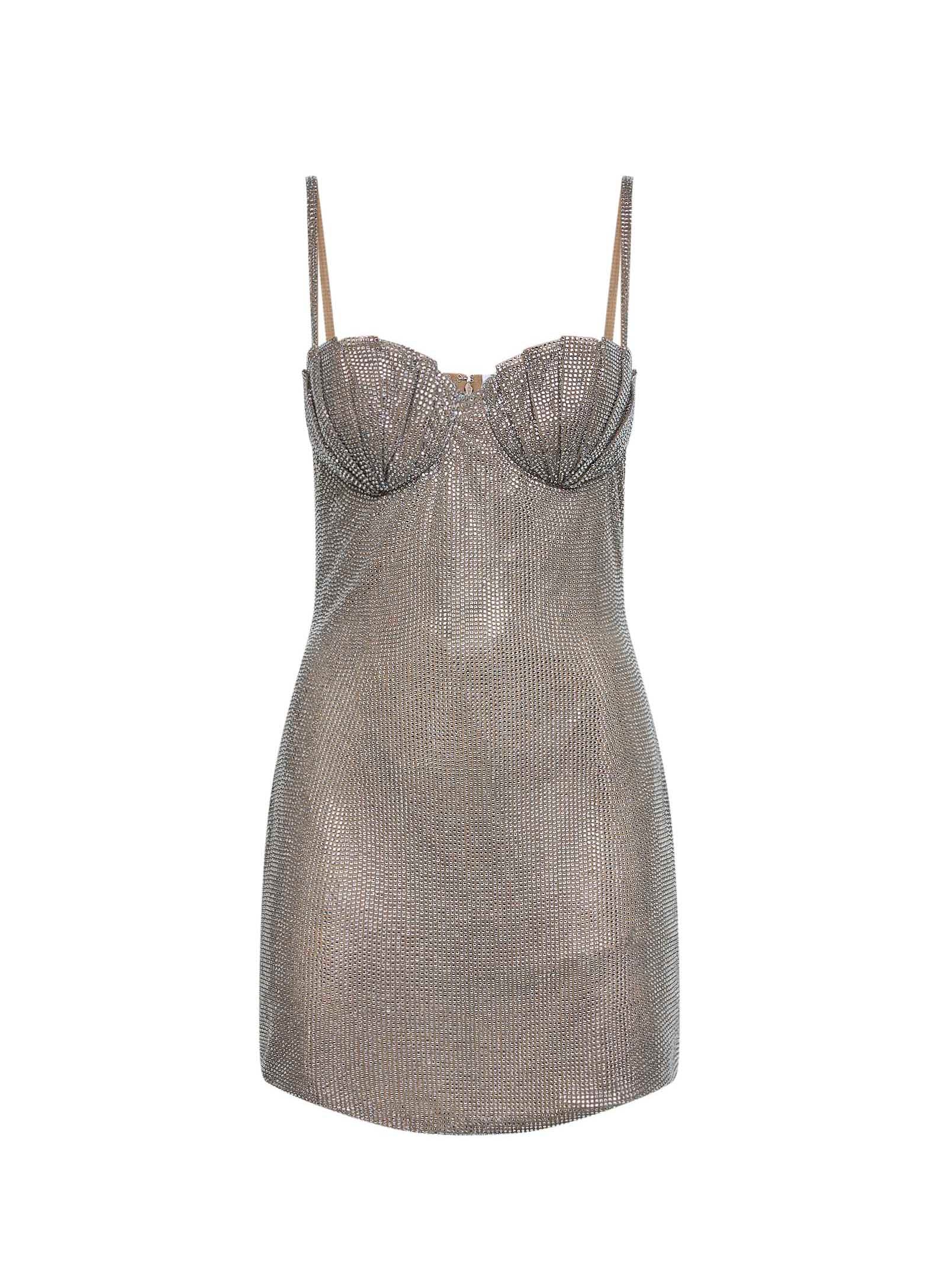 Giuseppe Di Morabito Women Silver Crystal Bustier Mini Dress GIUSEPPE DI MORABITO