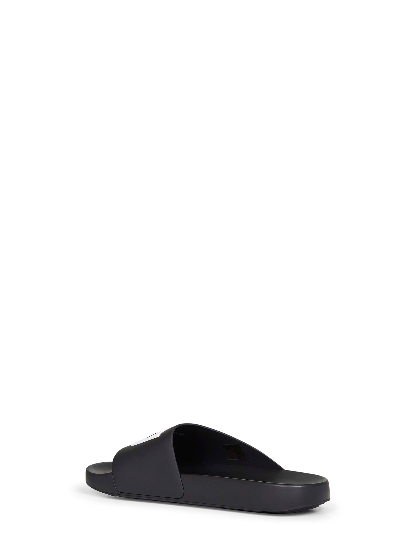 Givenchy Men Black Rubber Label Slide Flat Mules GIVENCHY
