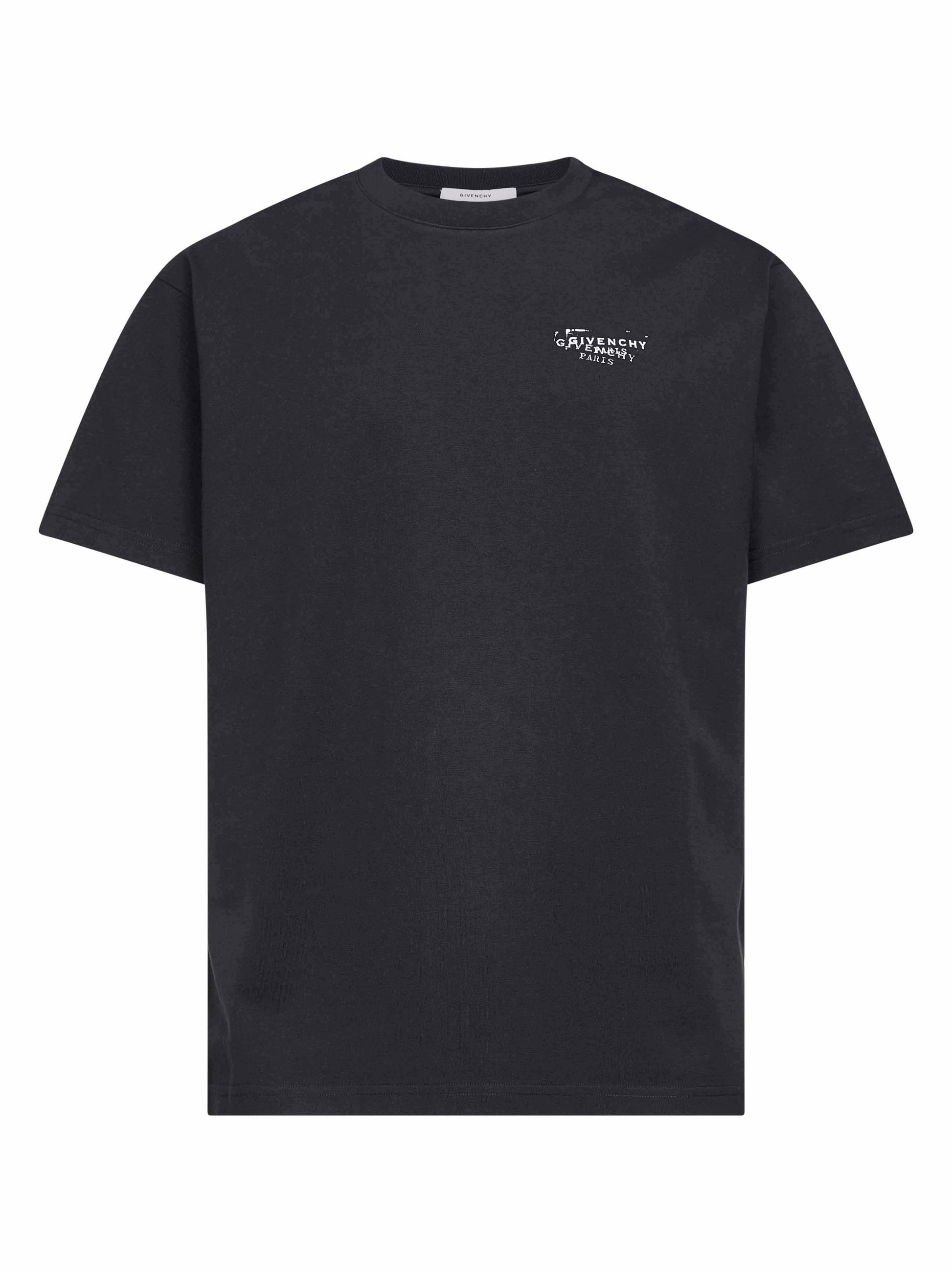 Givenchy Men Black Givenchy Stamp Print T-Shirt GIVENCHY