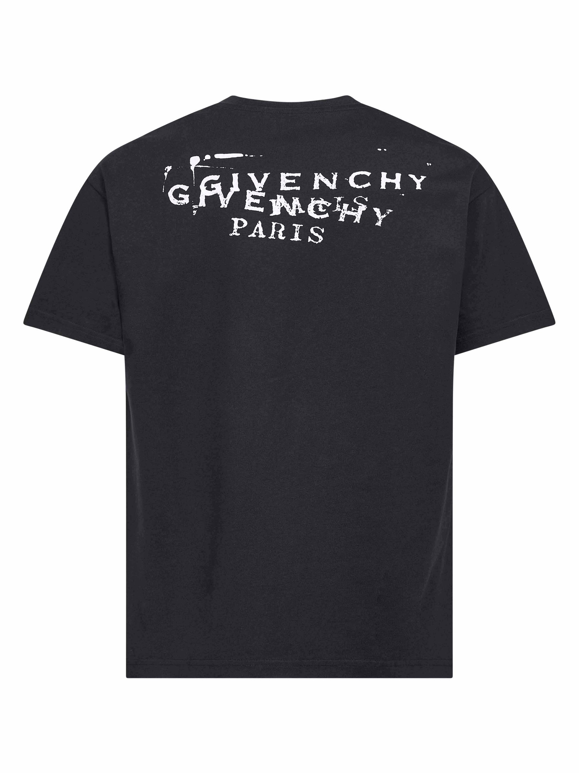 Givenchy Men Black Givenchy Stamp Print T-Shirt GIVENCHY