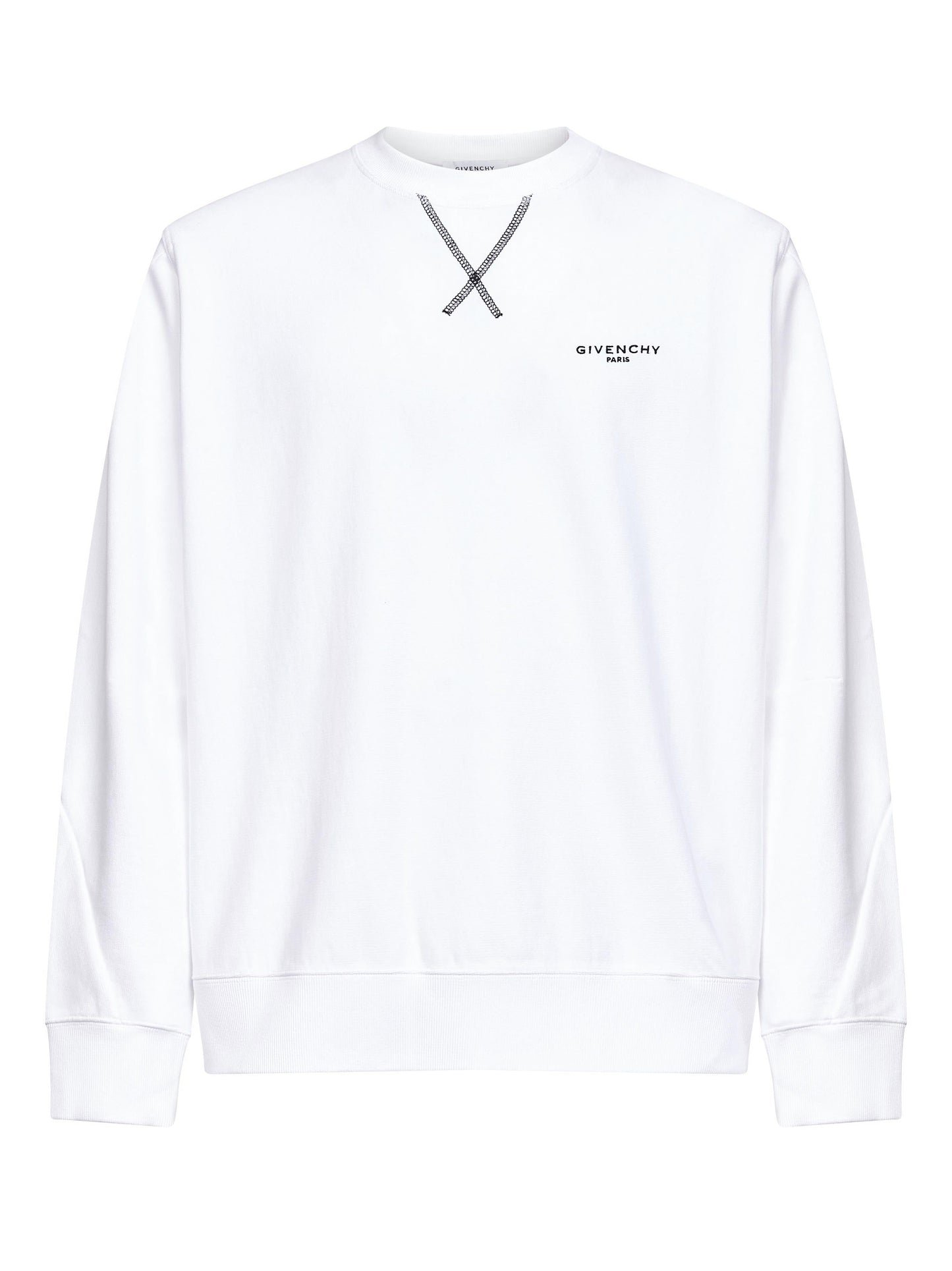 Givenchy Men White Brushed Cotton Couture Seam Sweatshirt GIVENCHY