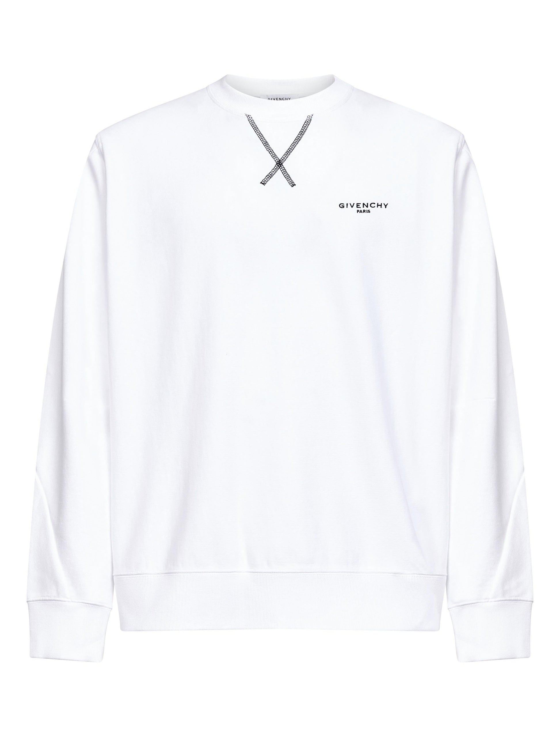 Givenchy Men White Brushed Cotton Couture Seam Sweatshirt GIVENCHY