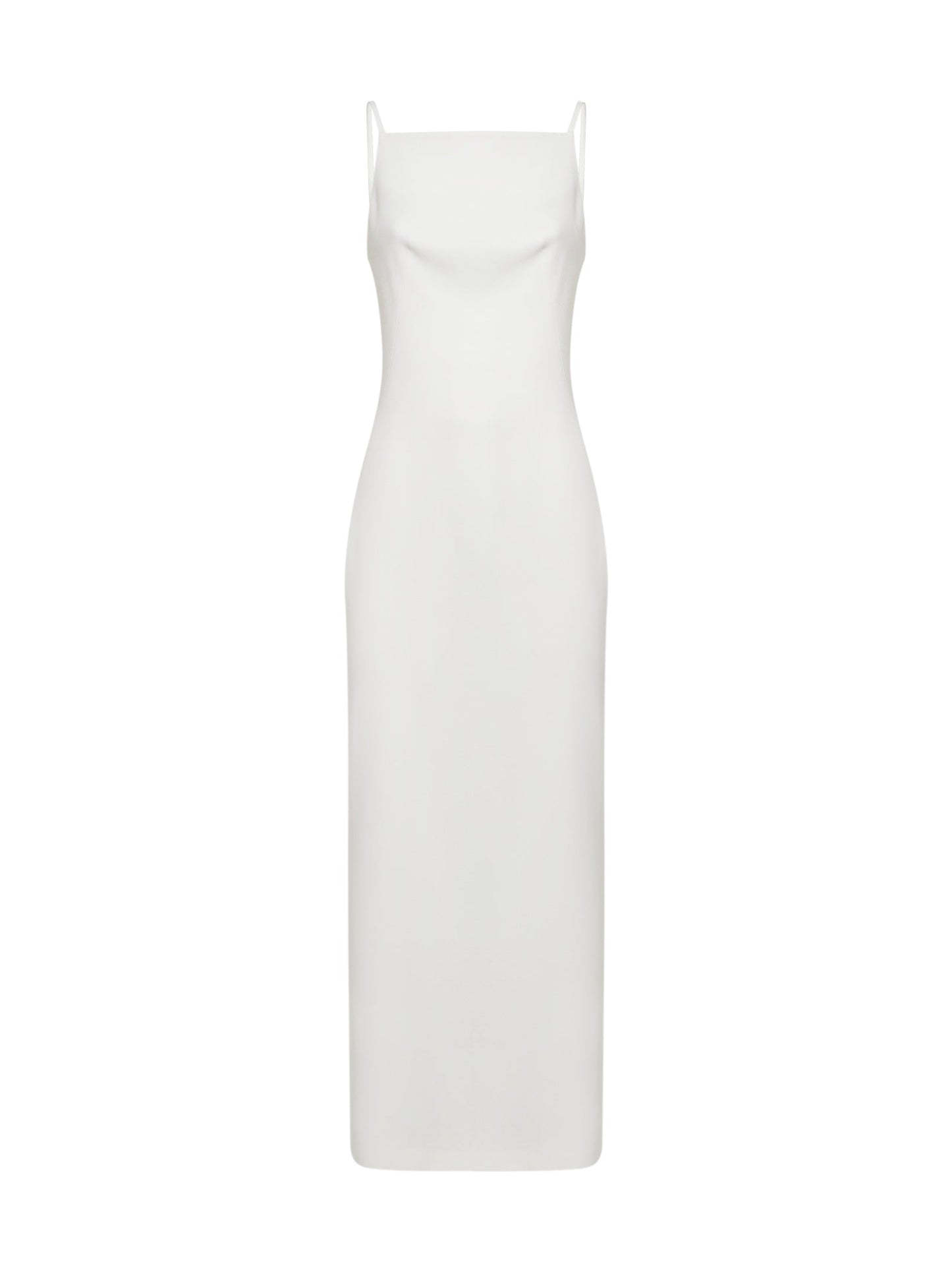Givenchy Women Ivory Crepe Cady Long Dress With Slit GIVENCHY
