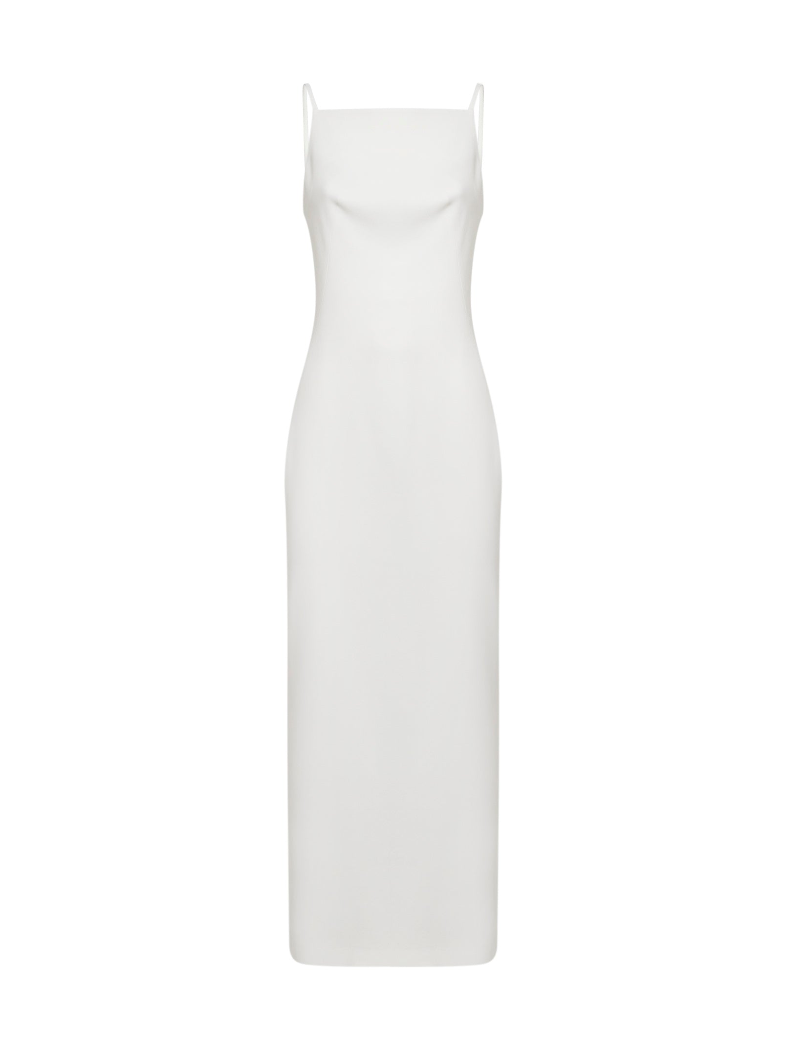 Givenchy Women Ivory Crepe Cady Long Dress With Slit GIVENCHY
