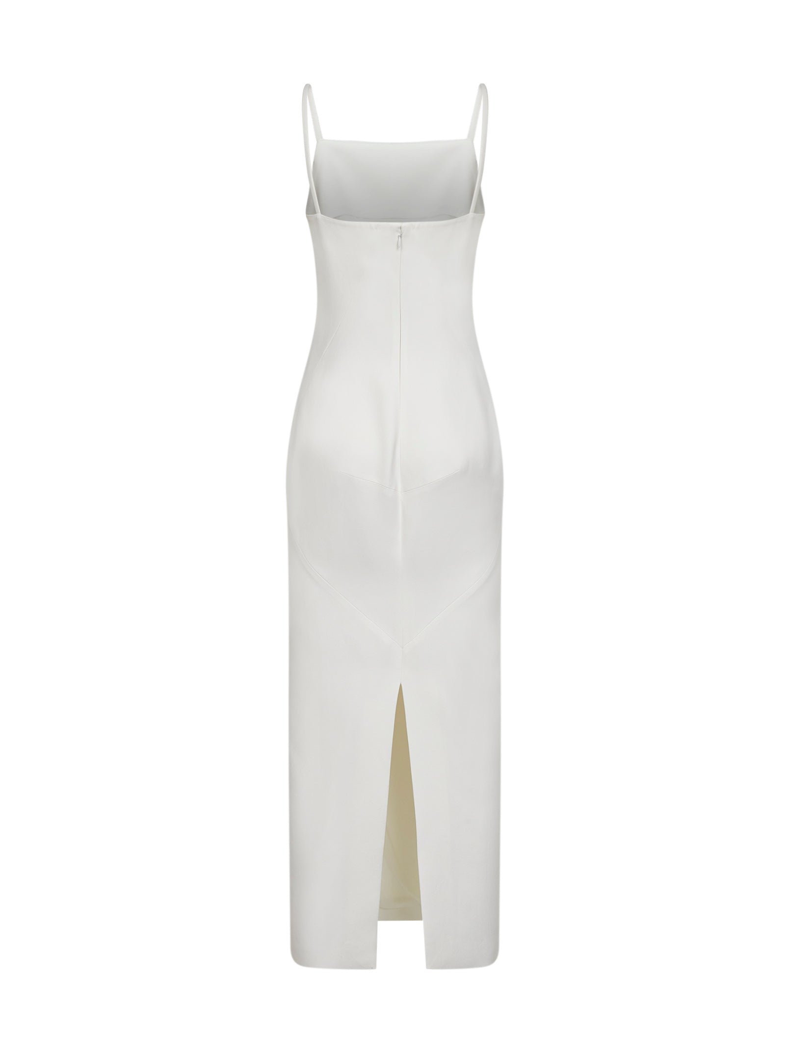 Givenchy Women Ivory Crepe Cady Long Dress With Slit GIVENCHY