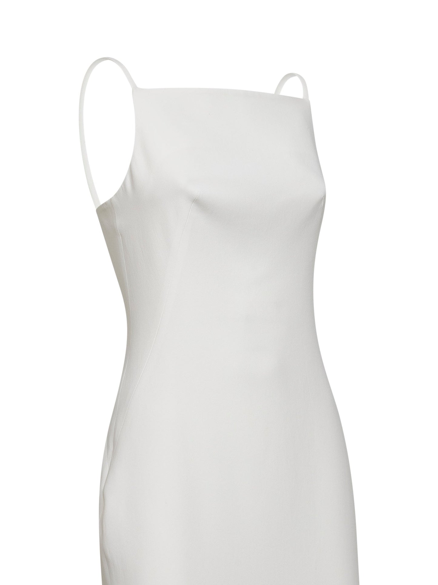 Givenchy Women Ivory Crepe Cady Long Dress With Slit GIVENCHY
