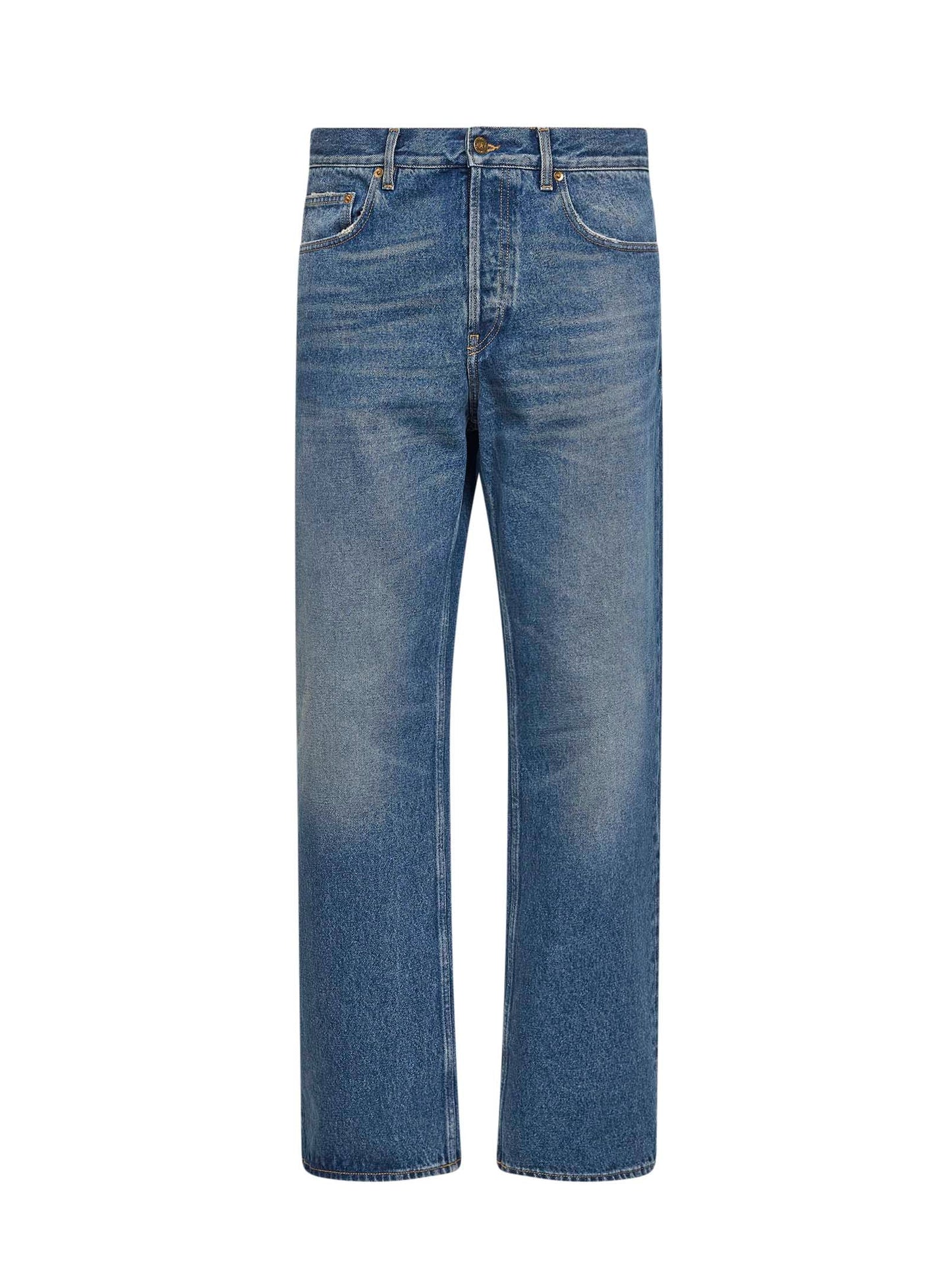 Golden Goose Men Blue Denim Medium-Wash Loose-Fit Jeans GOLDEN GOOSE