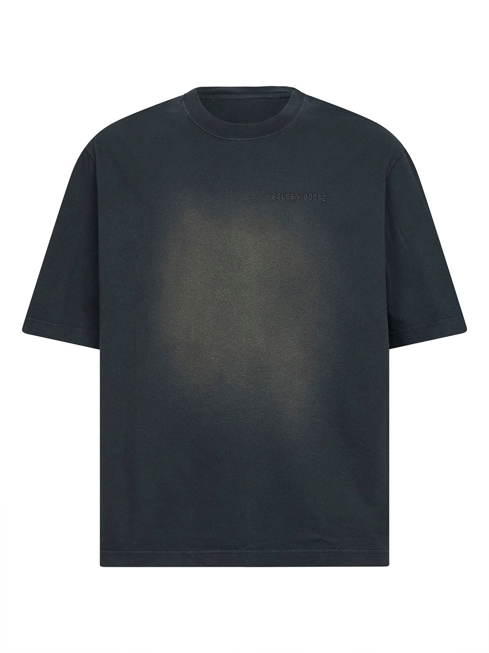 Golden Goose Men Black Bleached Cotton Jersey Journey T-Shirt GOLDEN GOOSE