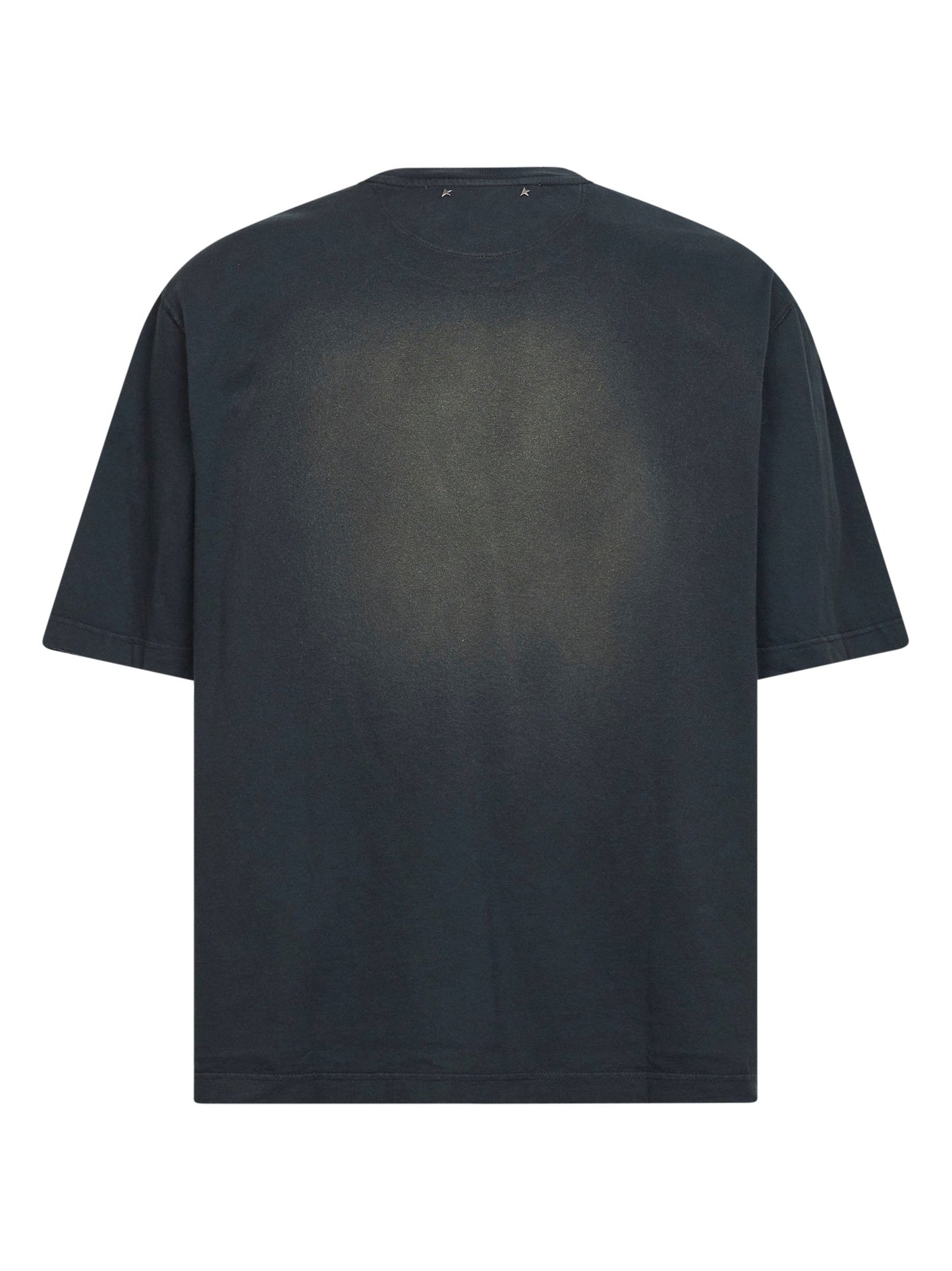 Golden Goose Men Black Bleached Cotton Jersey Journey T-Shirt GOLDEN GOOSE