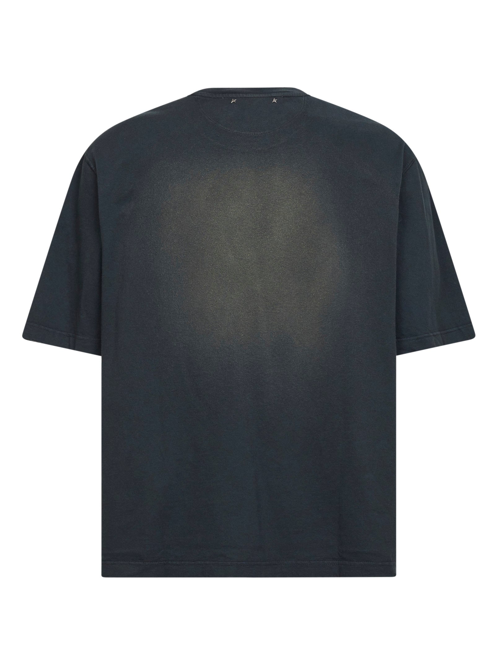 Golden Goose Men Black Bleached Cotton Jersey Journey T-Shirt GOLDEN GOOSE