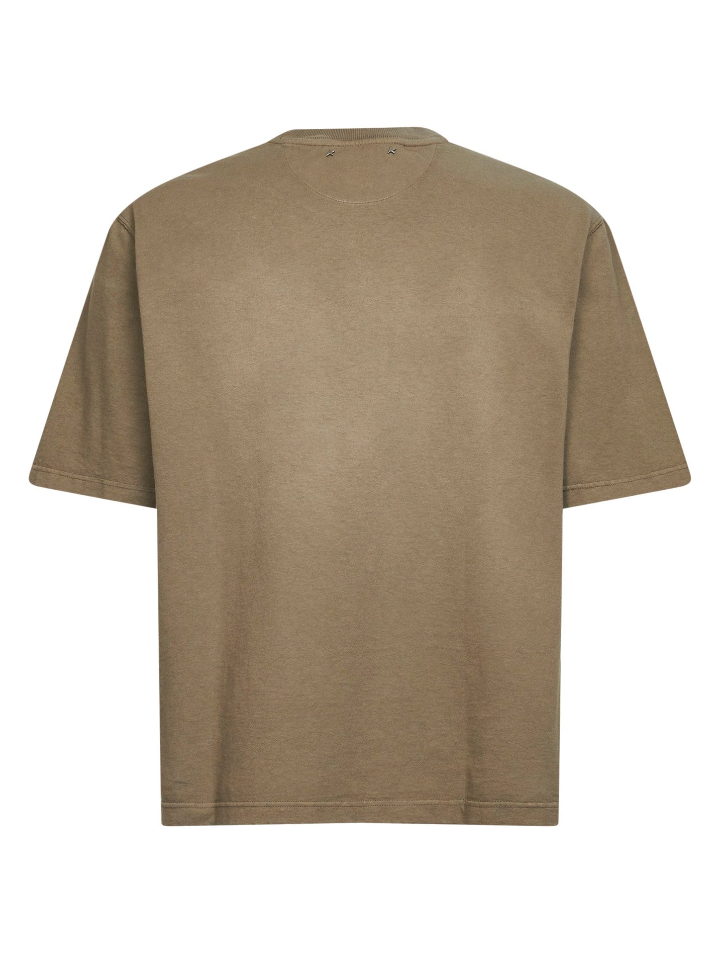 Golden Goose Men Beige Bleached Cotton Jersey Journey T-Shirt GOLDEN GOOSE