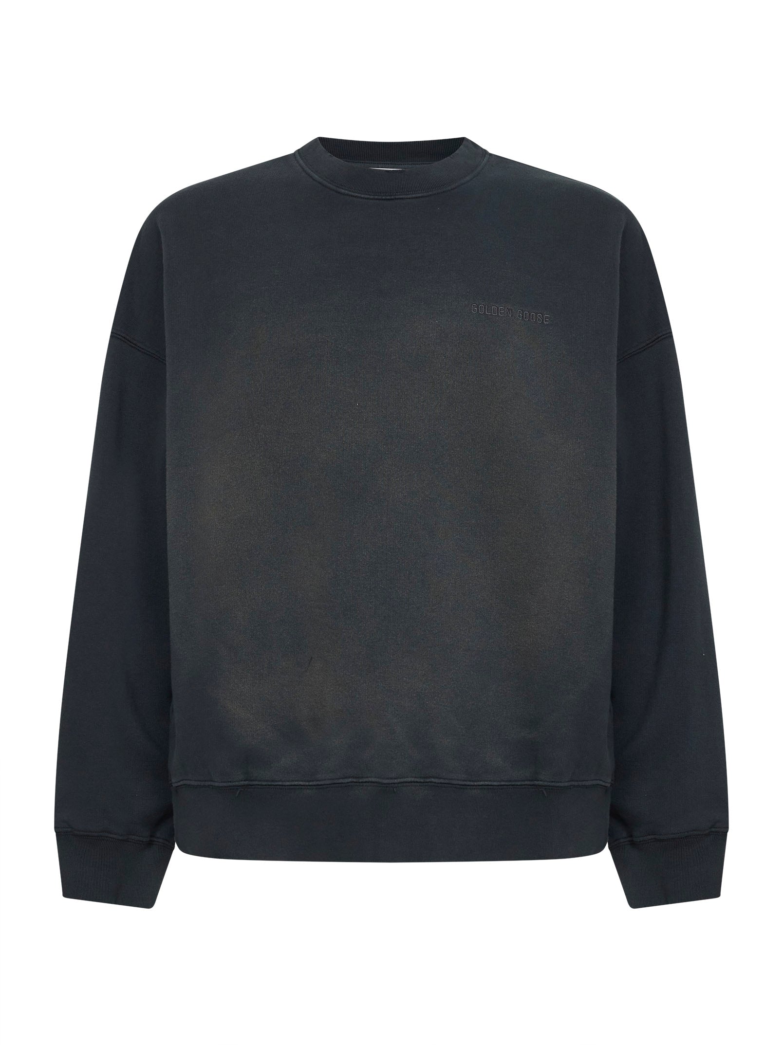 Golden Goose Men Black Bleached Cotton Journey Sweatshirt GOLDEN GOOSE