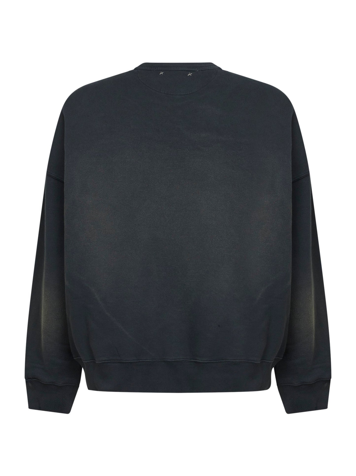 Golden Goose Men Black Bleached Cotton Journey Sweatshirt GOLDEN GOOSE