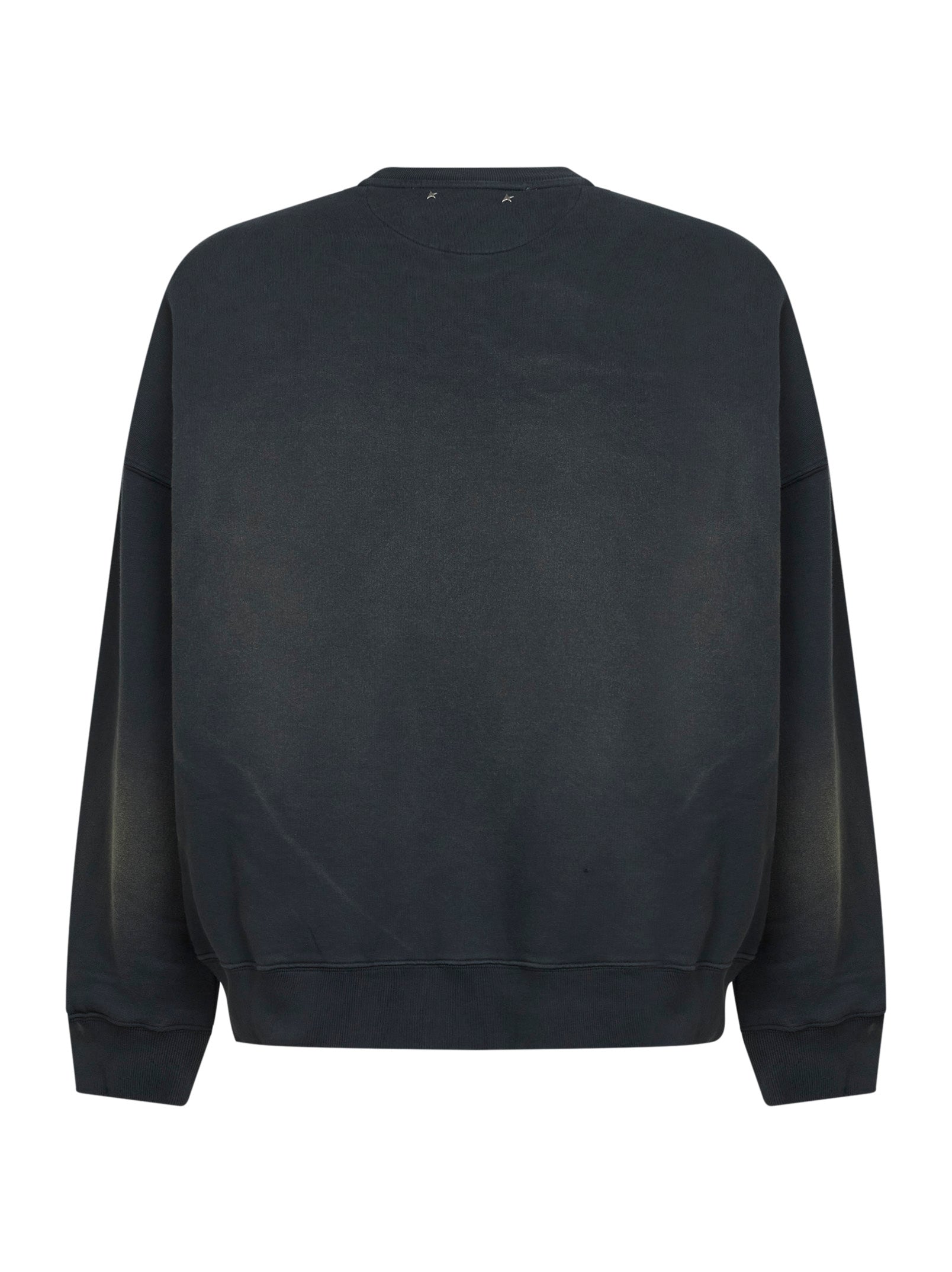 Golden Goose Men Black Bleached Cotton Journey Sweatshirt GOLDEN GOOSE
