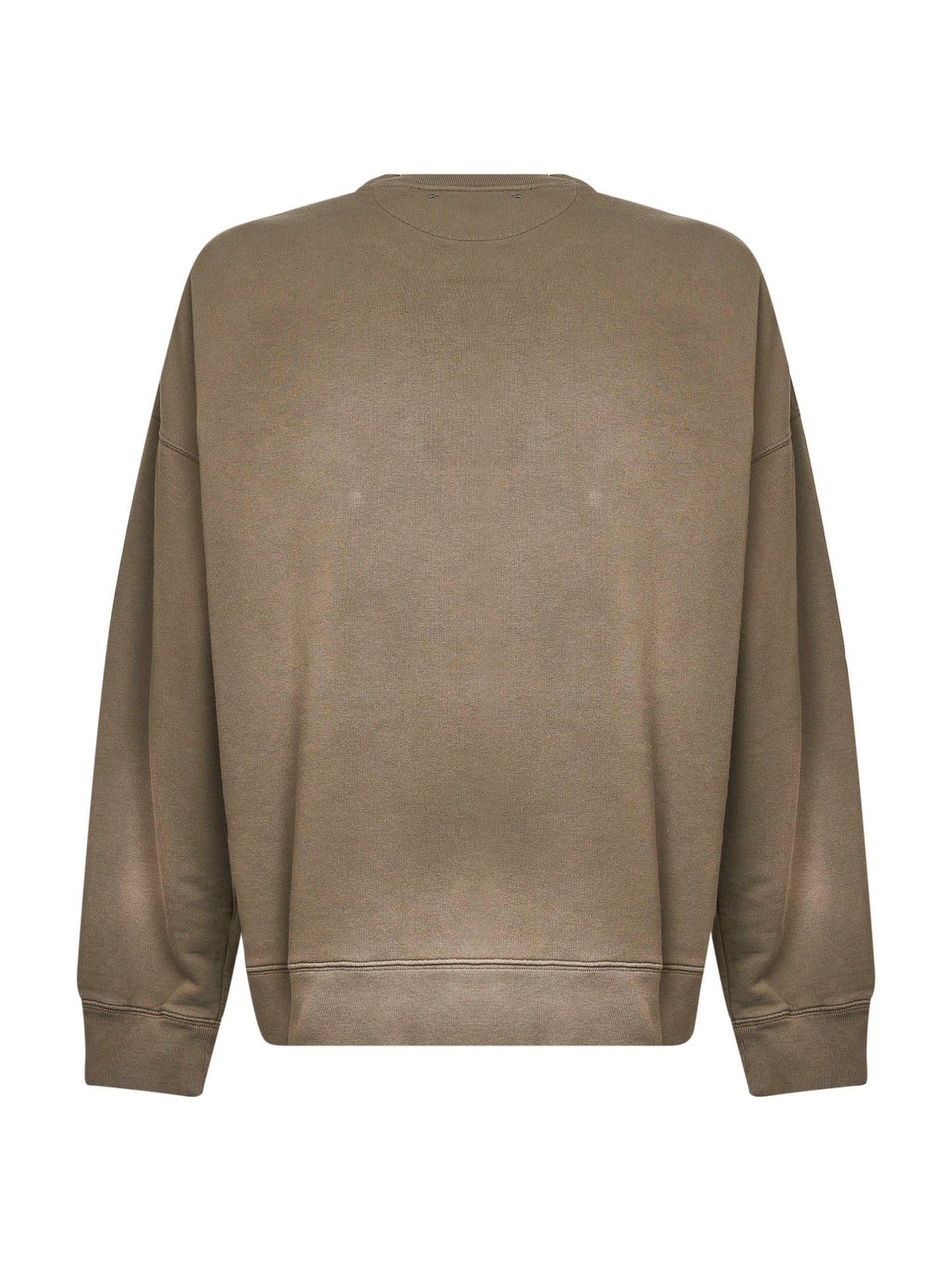 Golden Goose Men Beige Bleached-Effect Cotton Embroidered Sweatshirt GOLDEN GOOSE