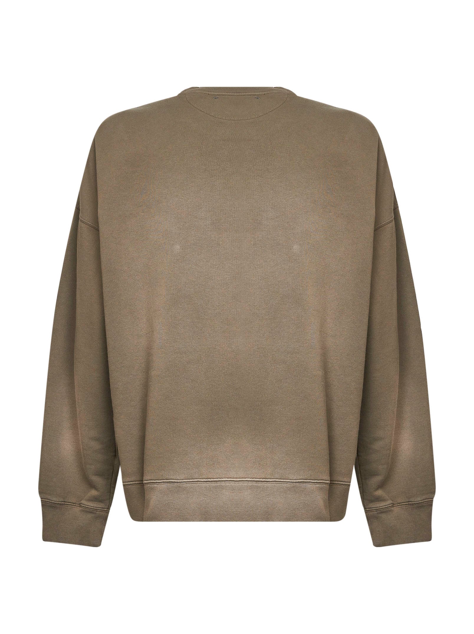 Golden Goose Men Beige Bleached-Effect Cotton Embroidered Sweatshirt GOLDEN GOOSE