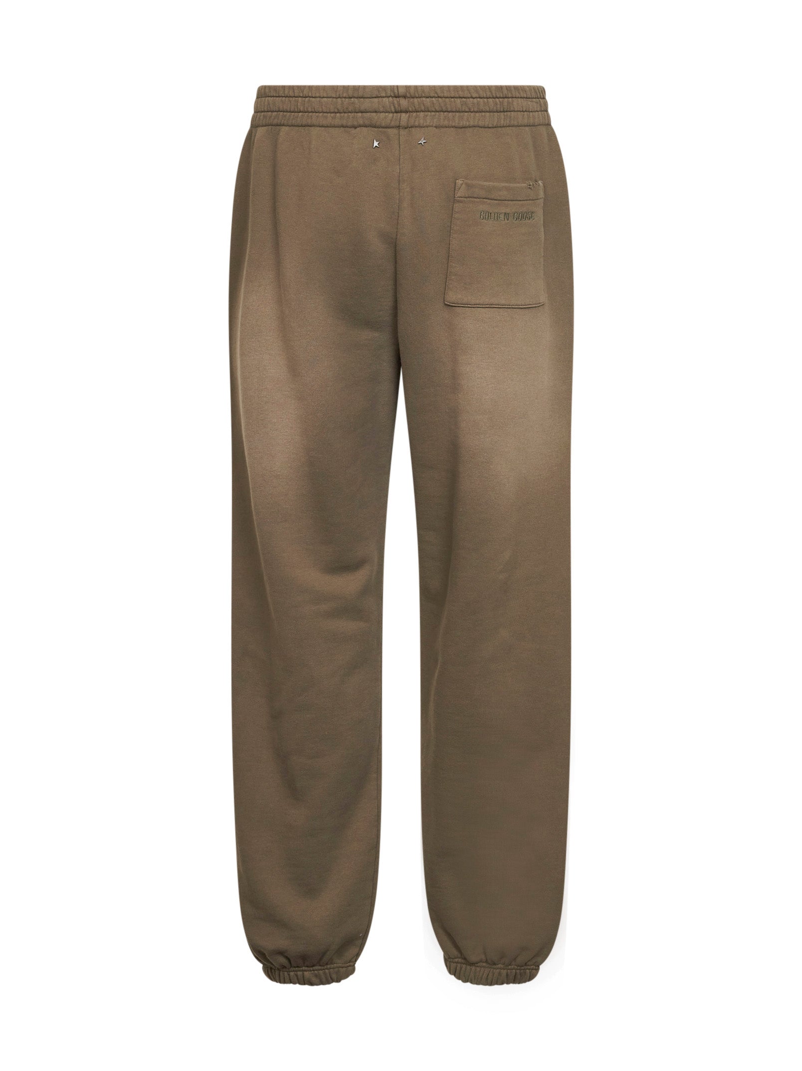 Golden Goose Men Beige Bleached-Effect Cotton Jogging Trousers GOLDEN GOOSE