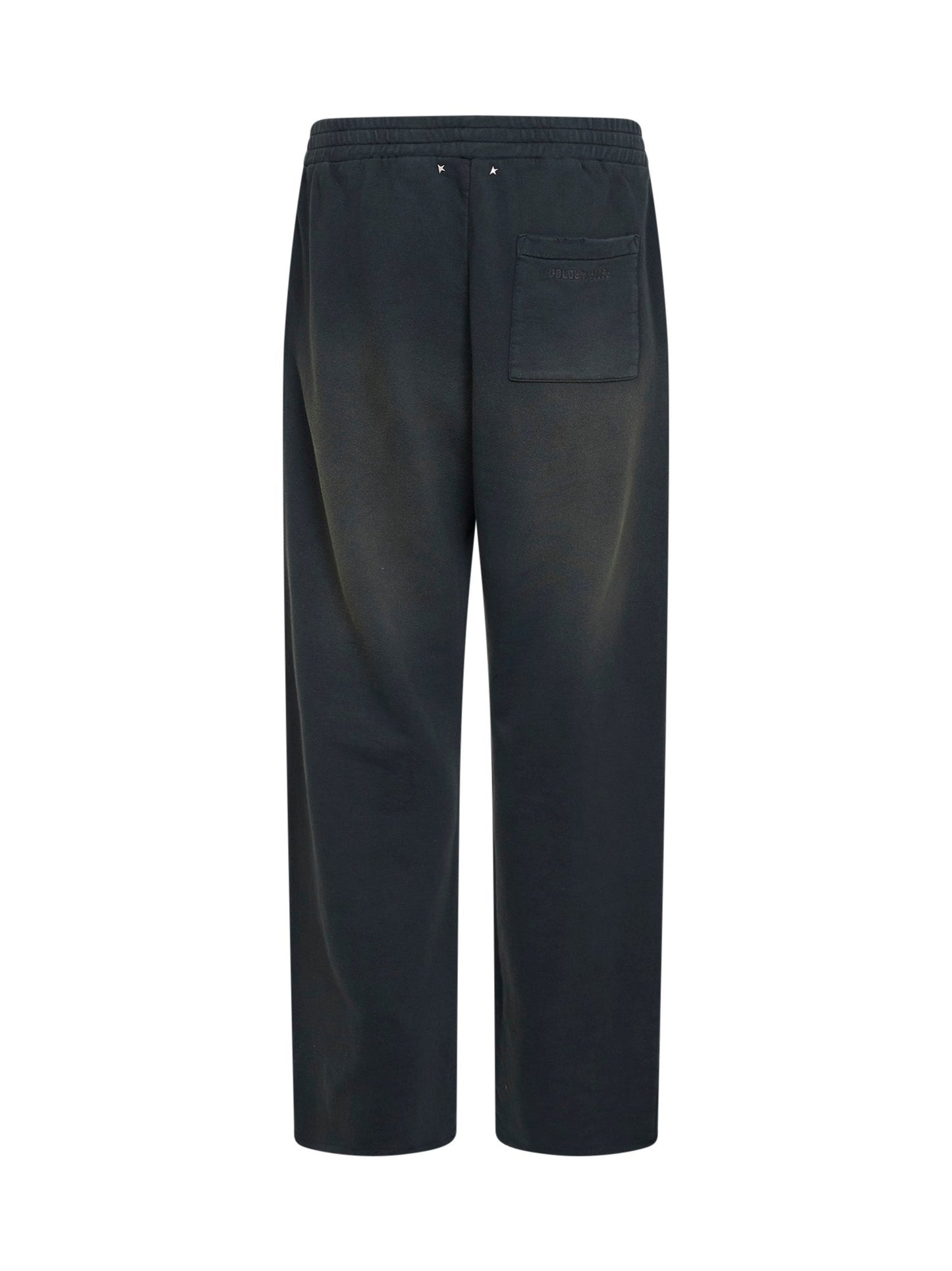 Golden Goose Men Black Bleached Cotton Fleece Journey Jogging Trousers GOLDEN GOOSE