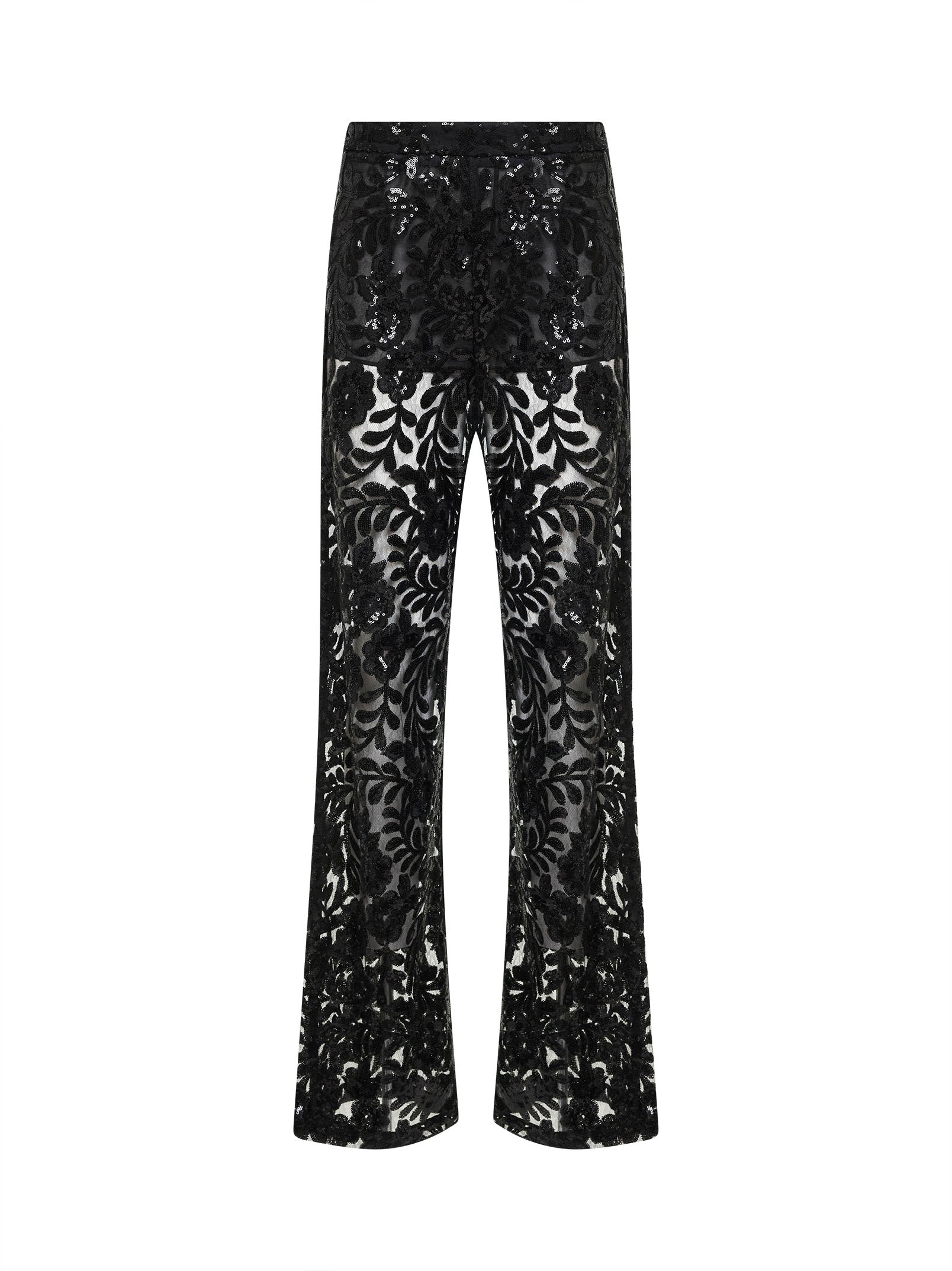 Golden Goose Women Black Sequin-Embroidered Tulle Journey Trousers GOLDEN GOOSE