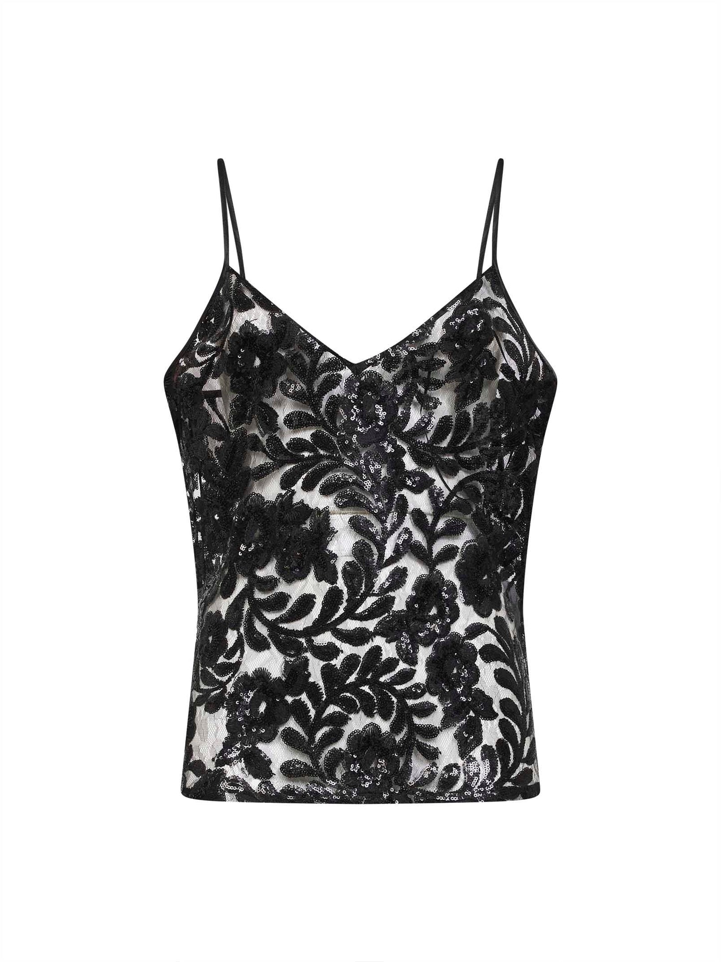 Golden Goose Women Black Sequin-Embroidered Tulle Journey Top GOLDEN GOOSE