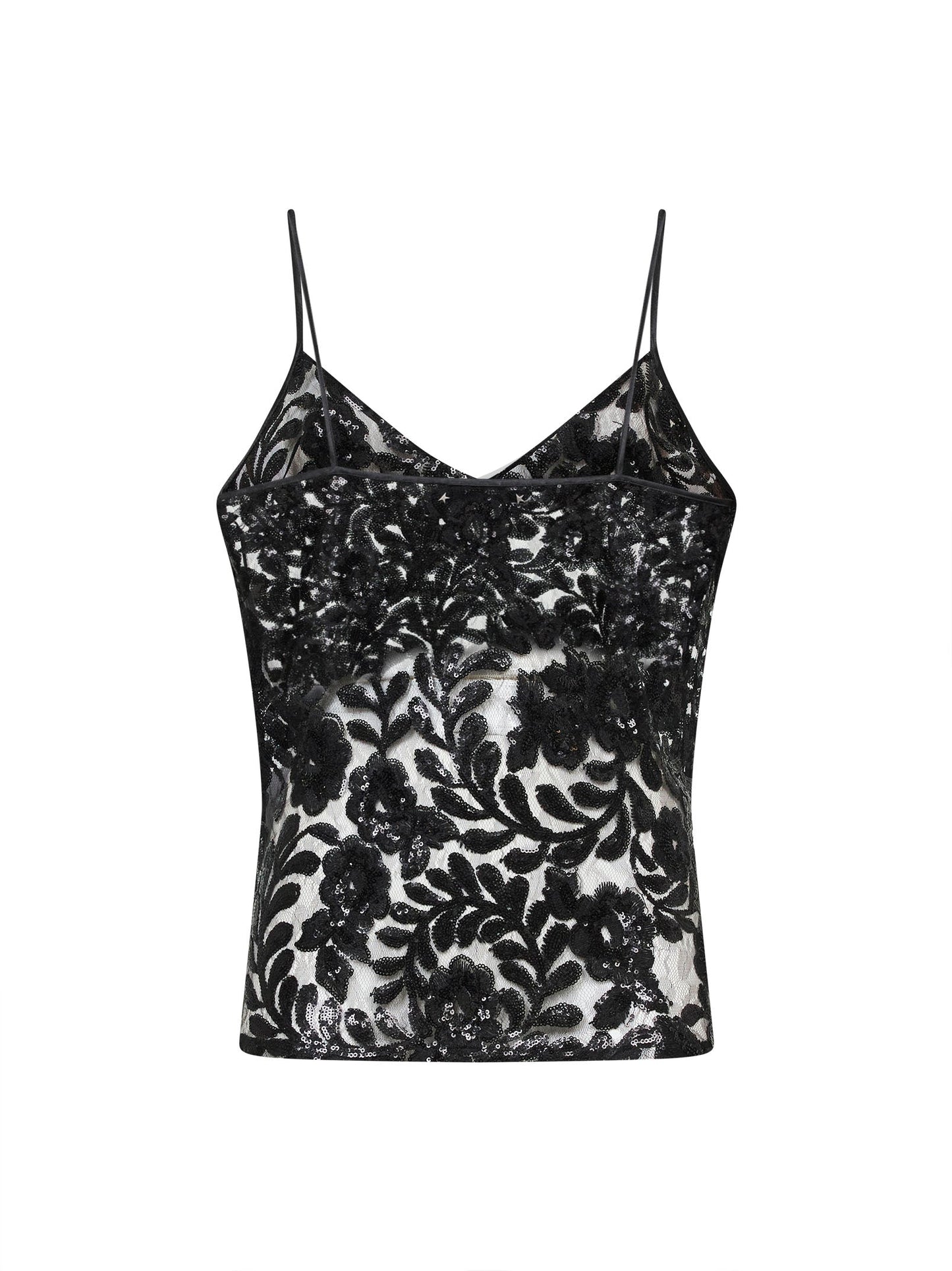 Golden Goose Women Black Sequin-Embroidered Tulle Journey Top GOLDEN GOOSE