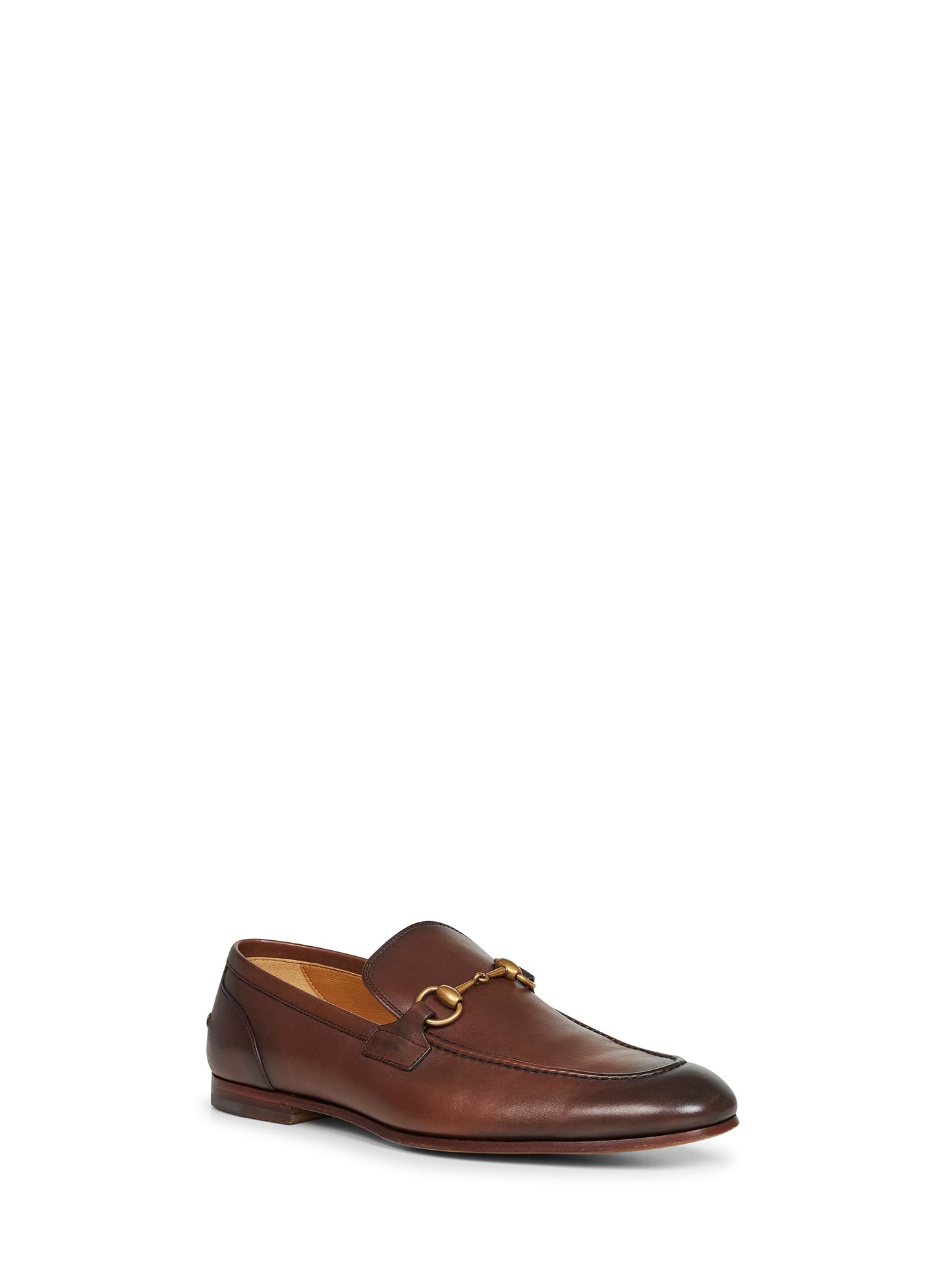 Gucci Men Dark Brown Leather Gucci Jordaan Loafers GUCCI