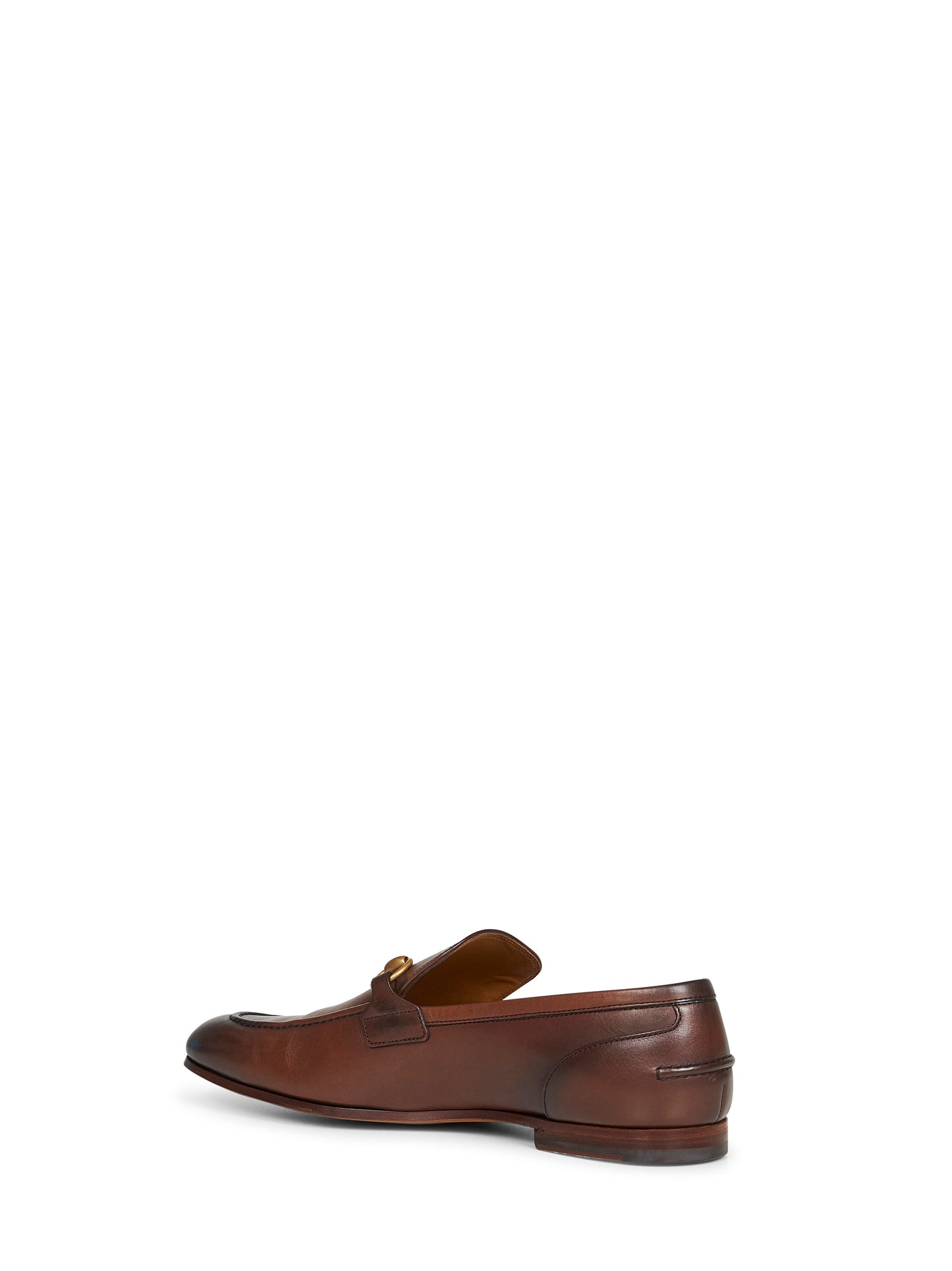 Gucci Men Dark Brown Leather Gucci Jordaan Loafers GUCCI
