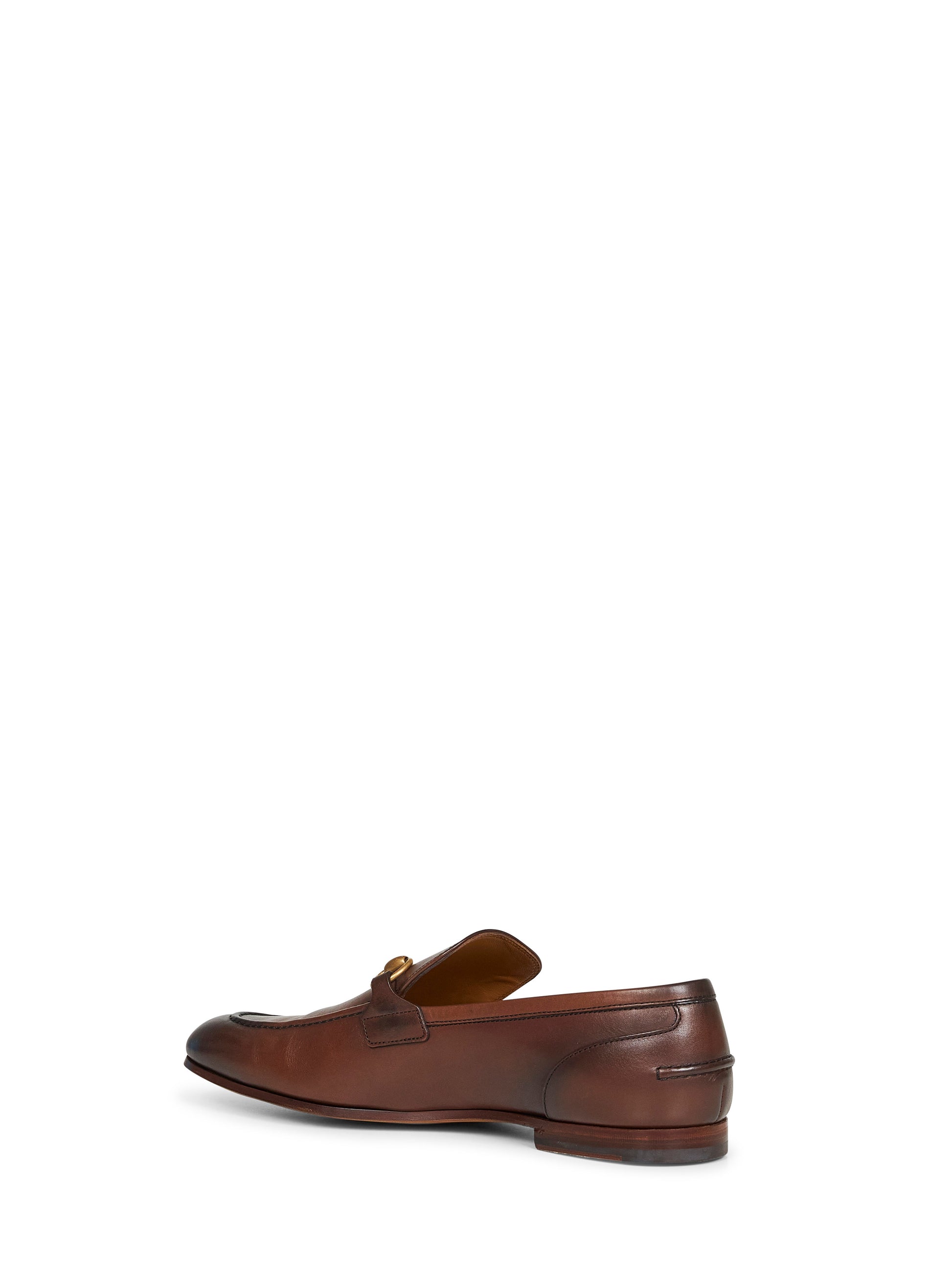 Gucci Men Dark Brown Leather Gucci Jordaan Loafers GUCCI