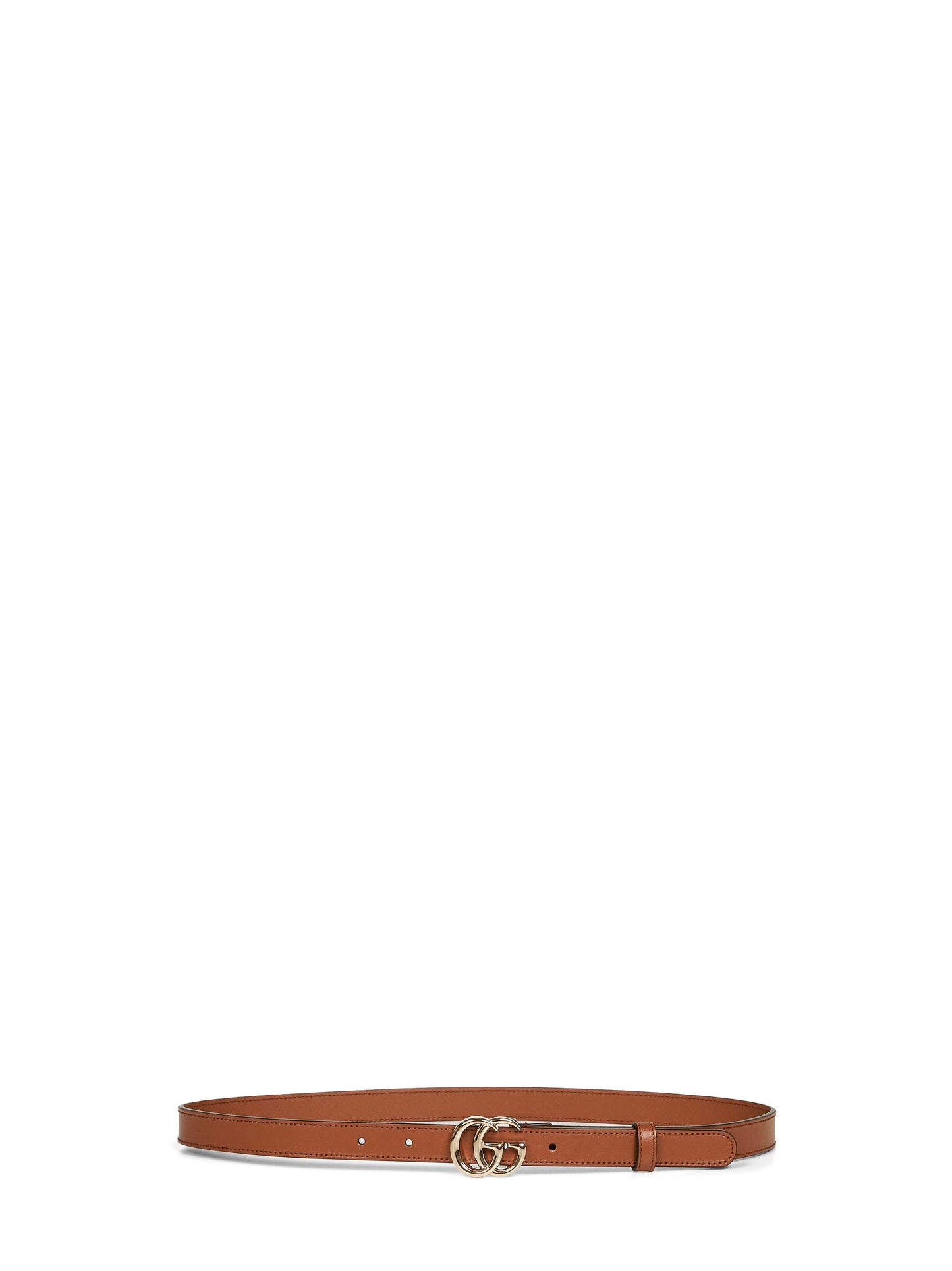 Gucci Women Brown Gg Marmont Thin Belt GUCCI
