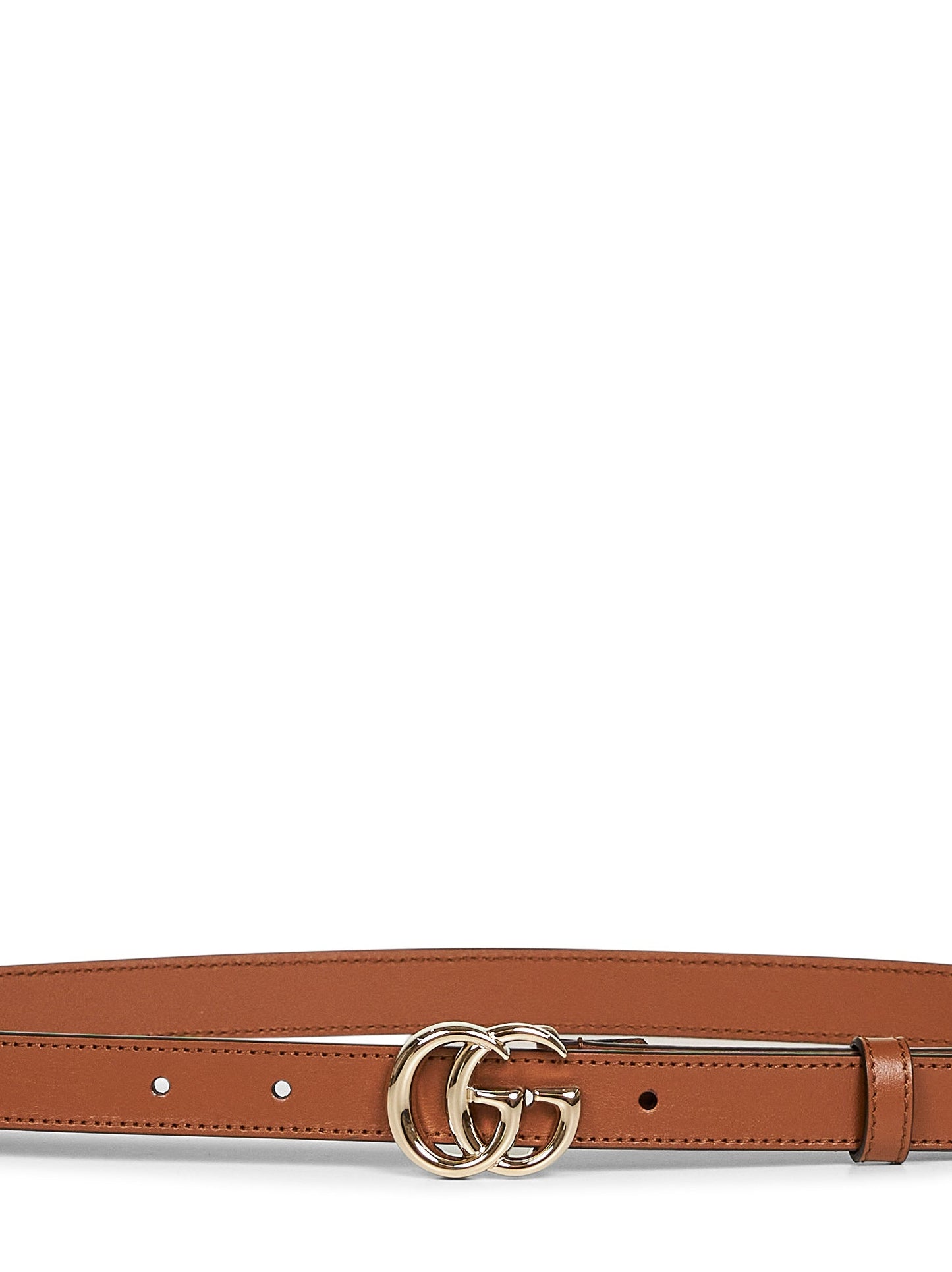 Gucci Women Brown Gg Marmont Thin Belt GUCCI