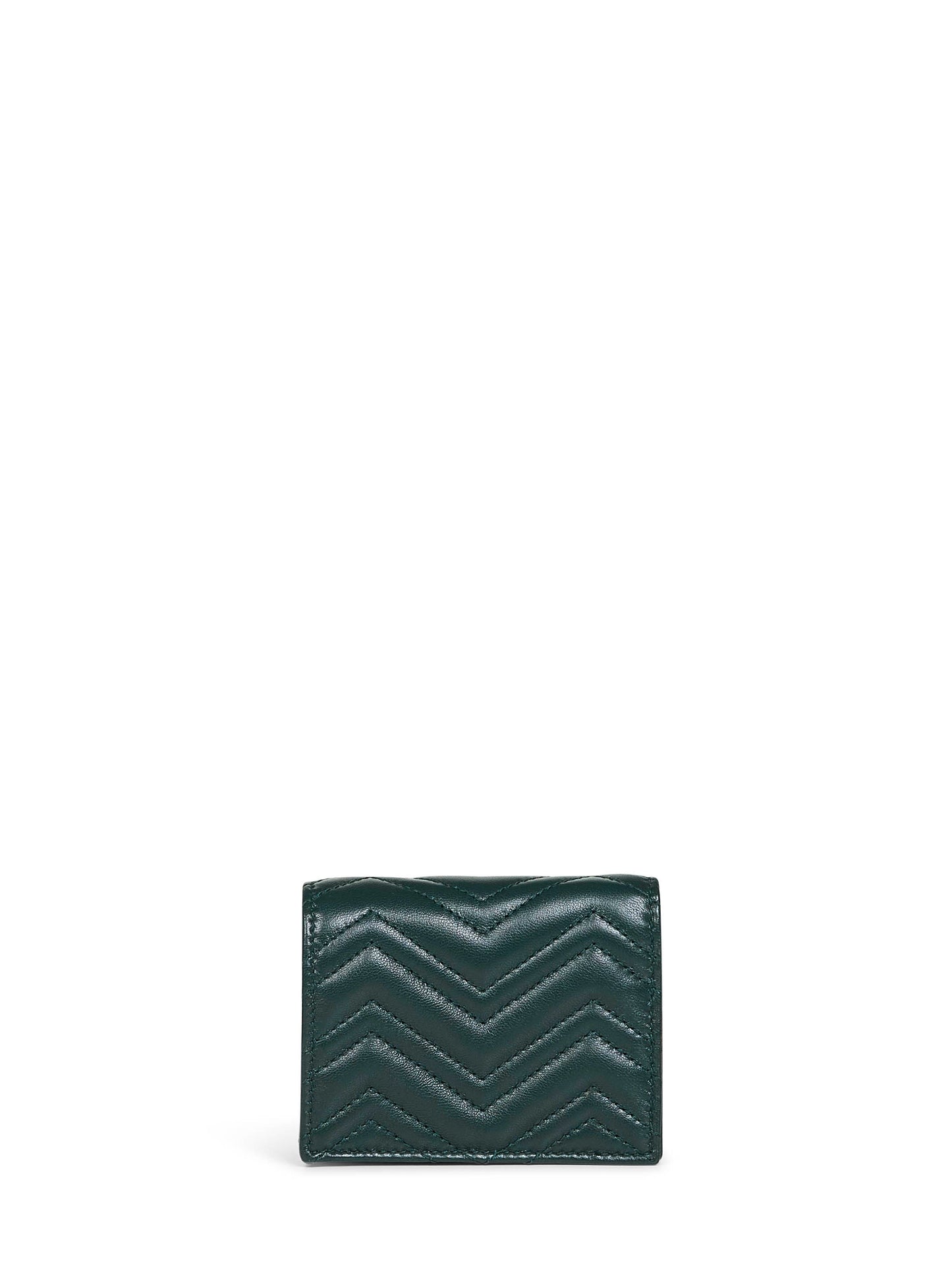 Gucci Women Green Gg Marmont Card Case Wallet