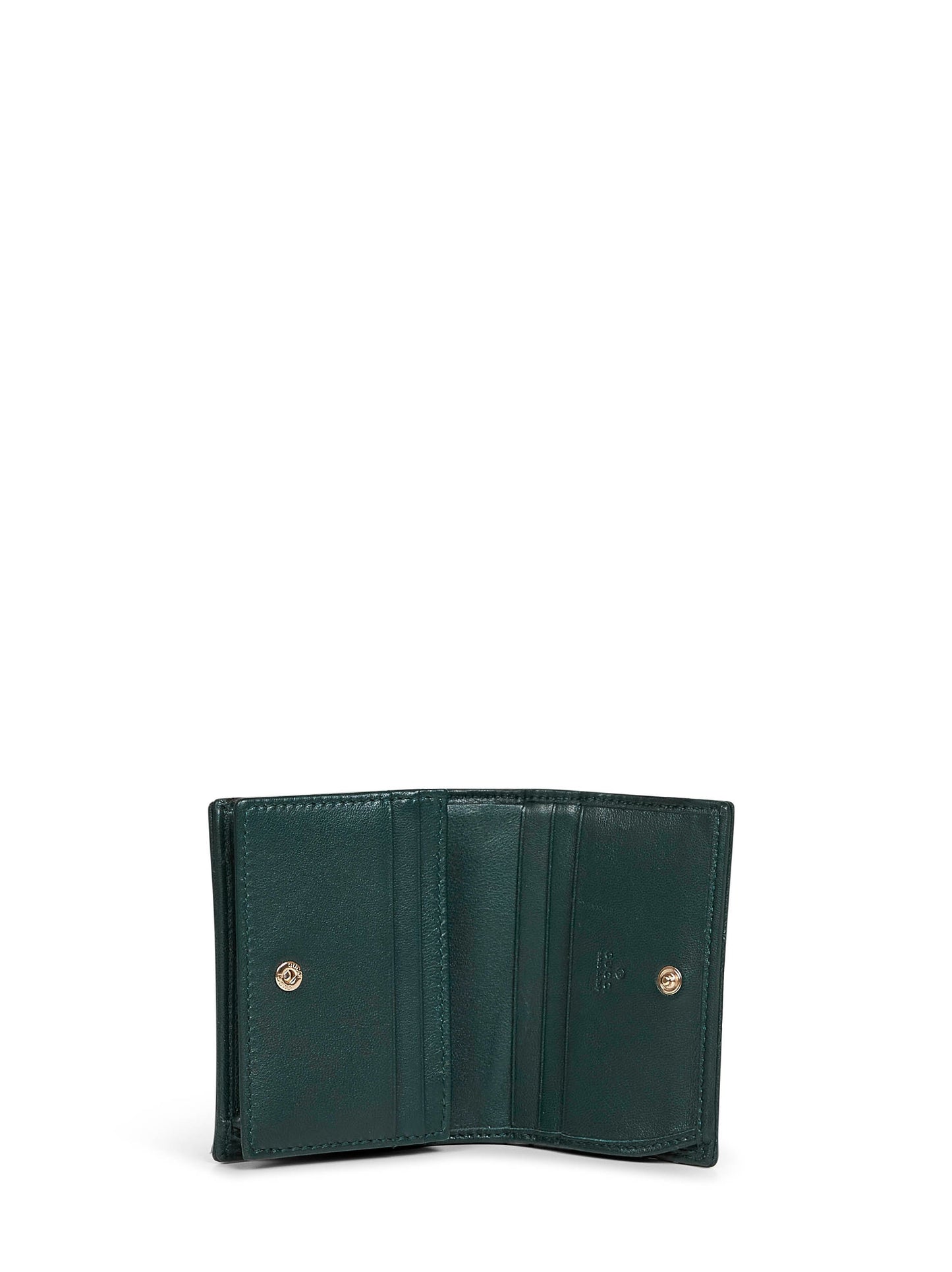 Gucci Women Green Gg Marmont Card Case Wallet